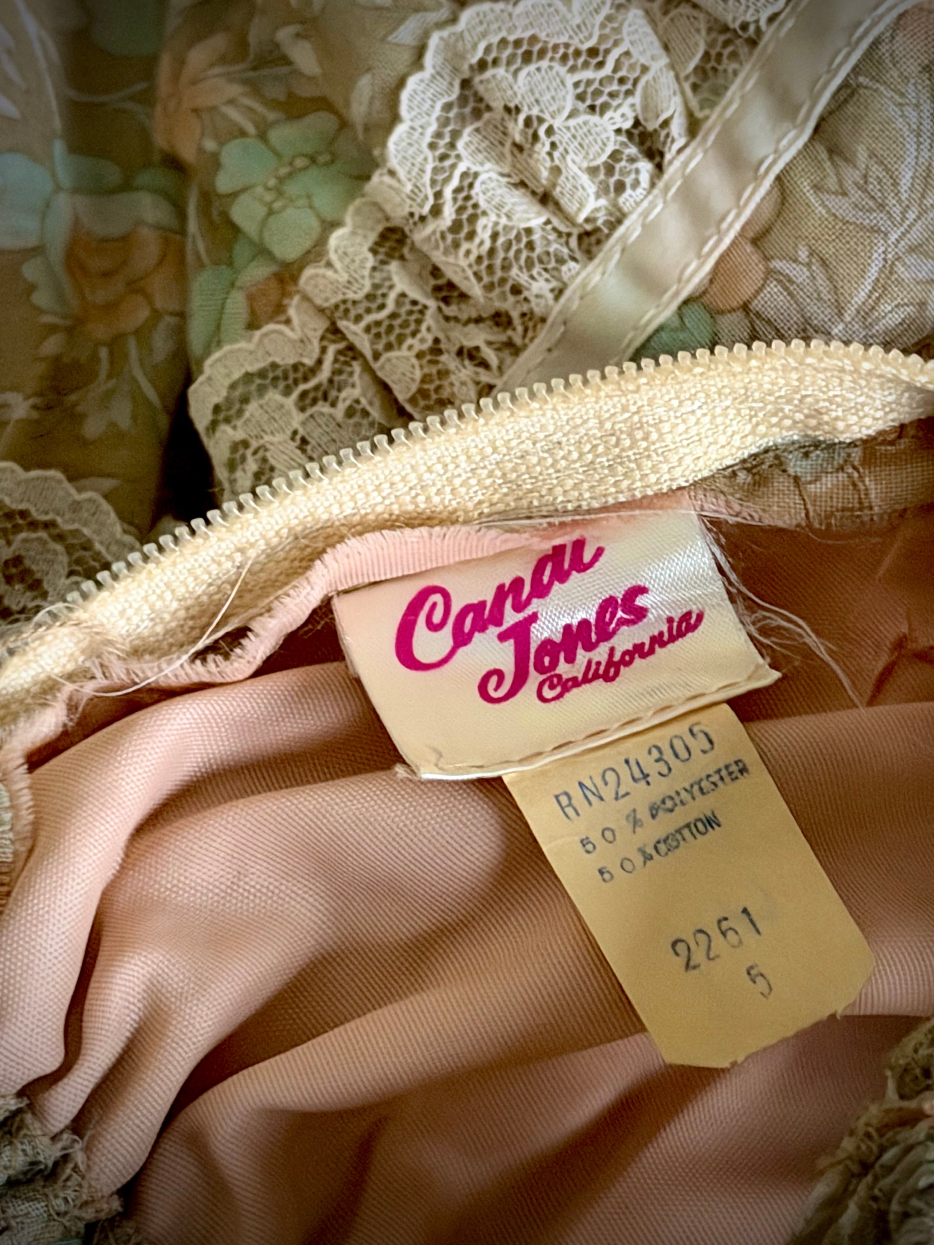 1970s Candi Jones California Floral Maxi Dress