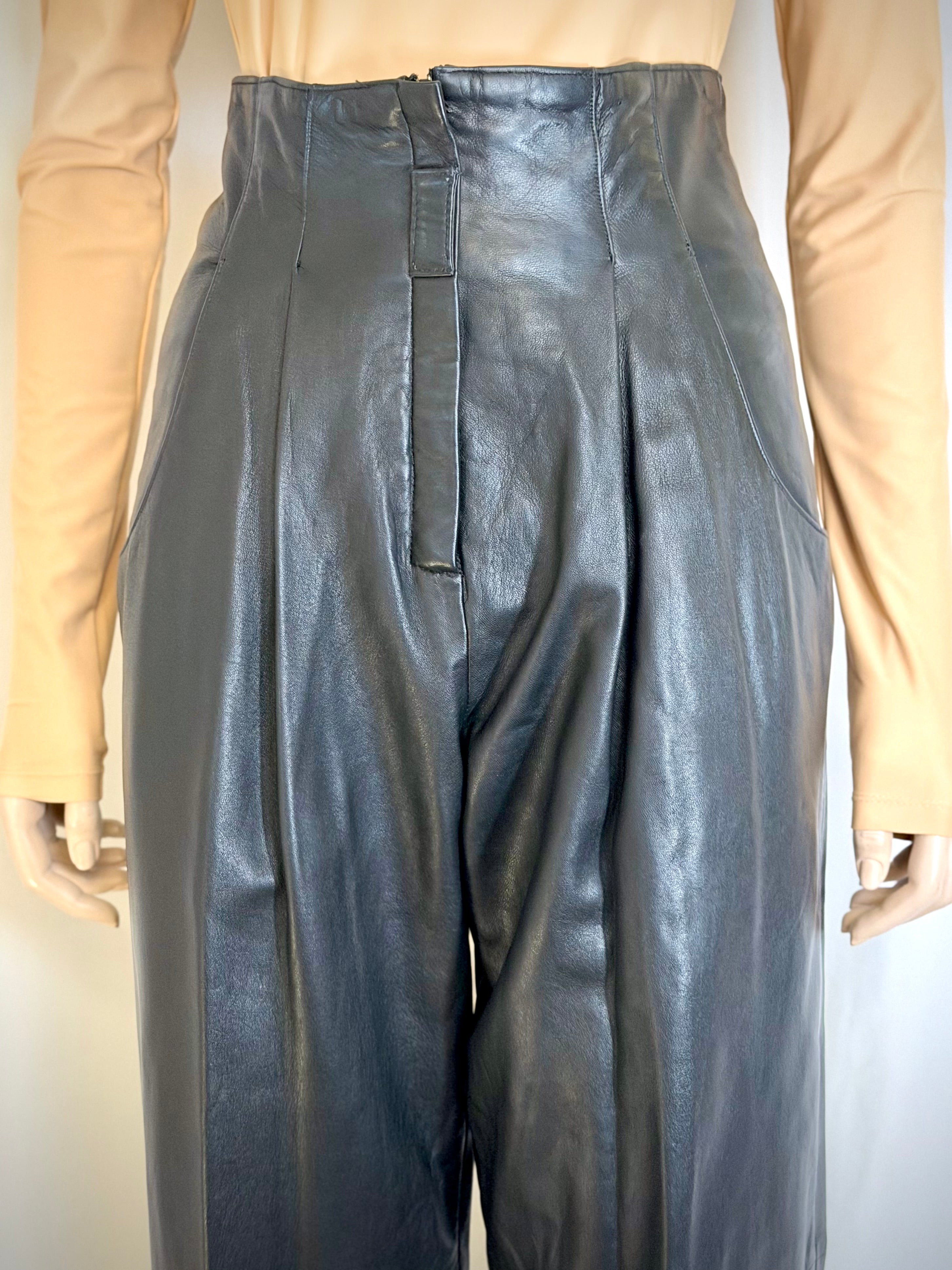 Vintage Black High-Waisted “Buttery Soft” Leather Pants