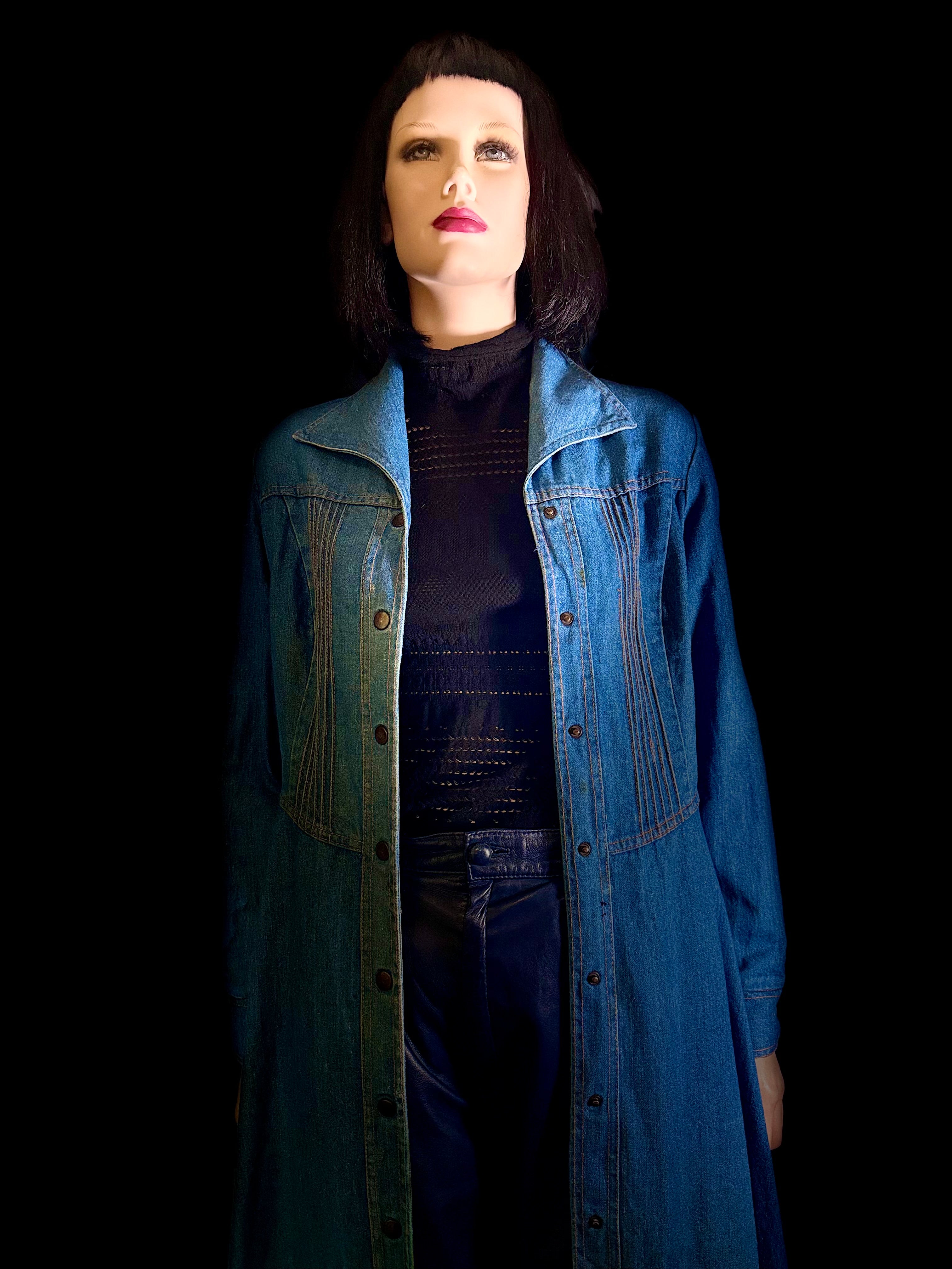 Vintage Late 1960s / Early 1970s Denim Coat Dress
Panelled • Structured • Workwear-Prairie Hybrid