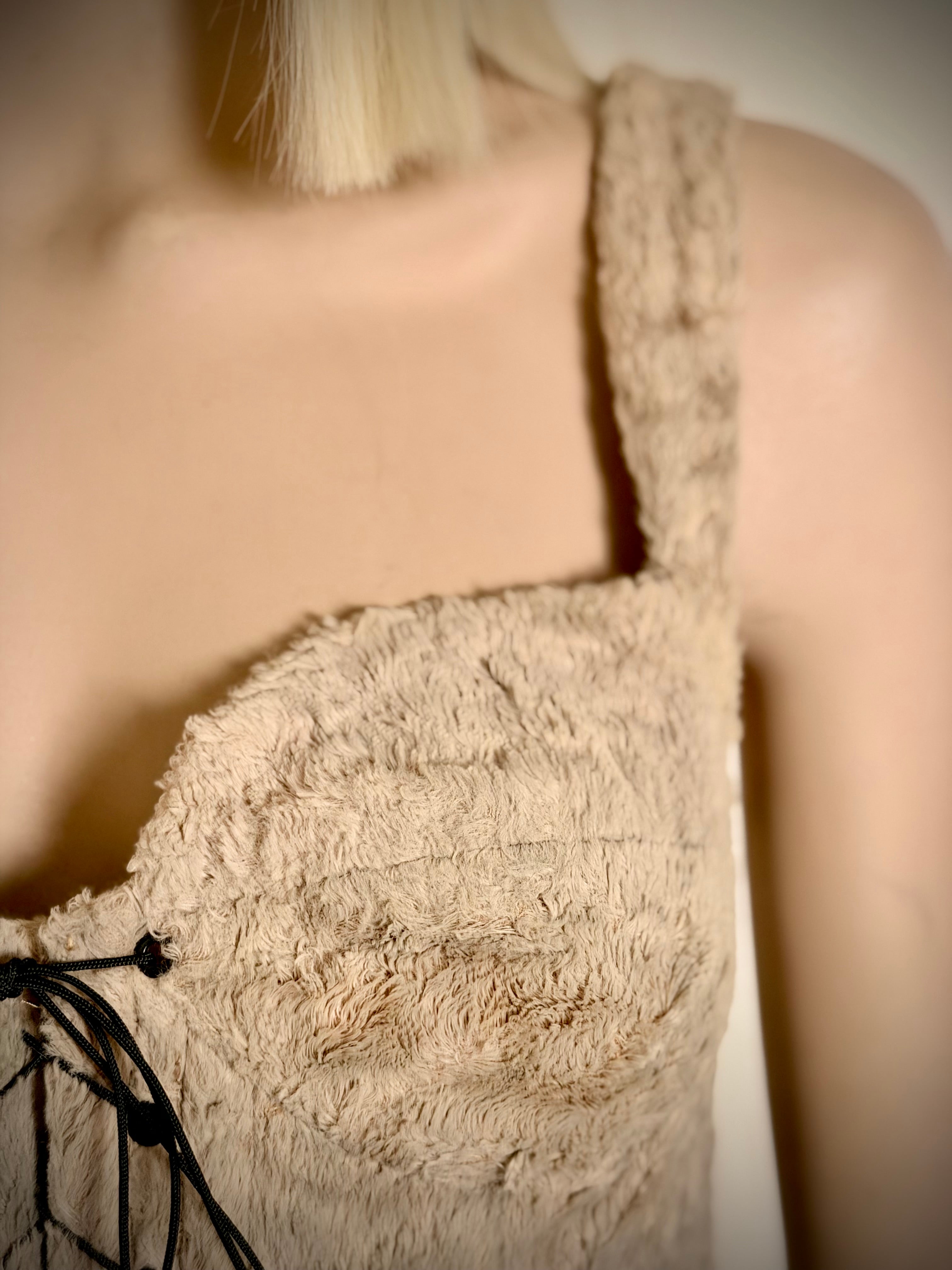 1990s Faux Fur Corset Top