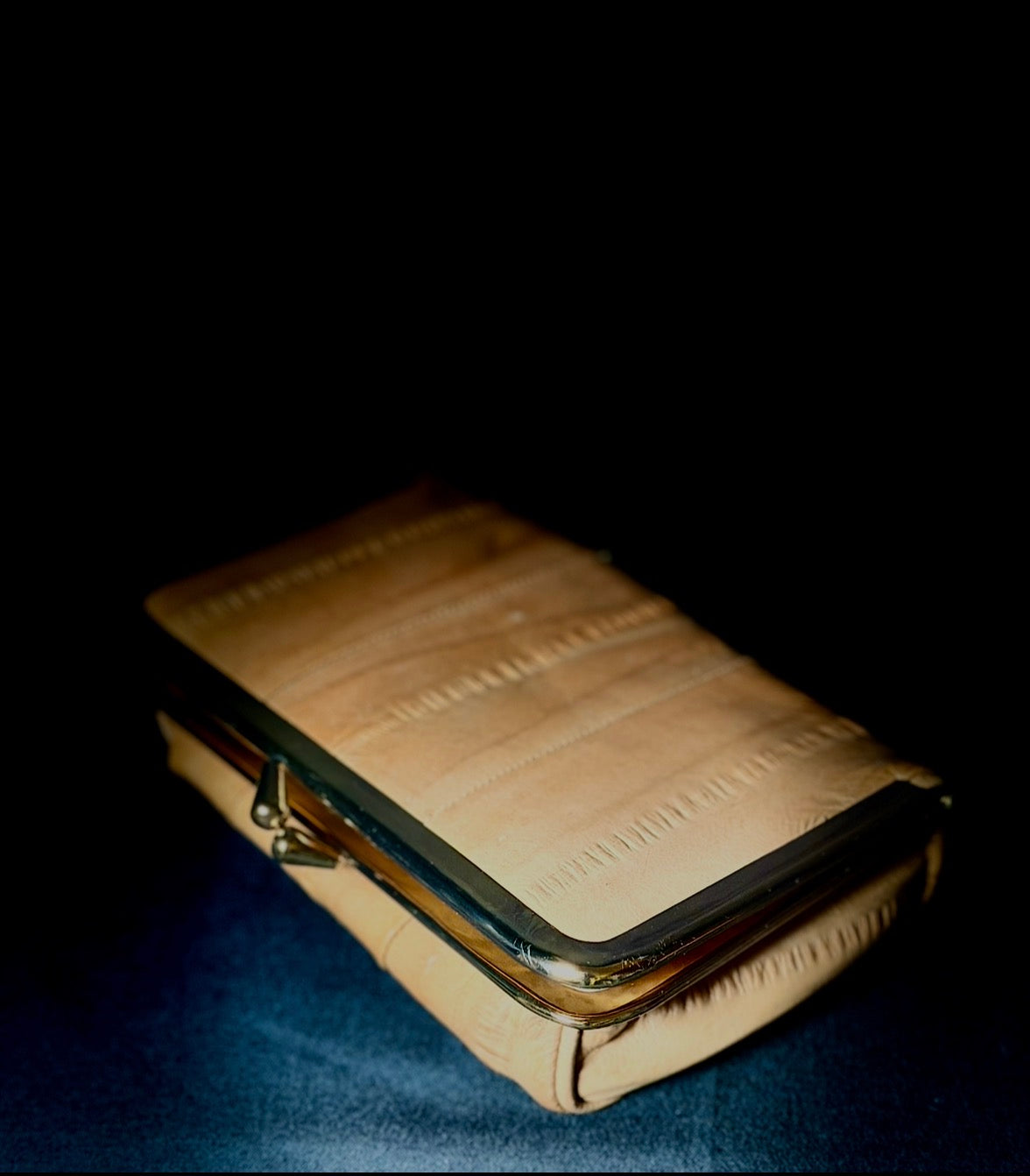 Vintage Eel Skin Clutch with Original Mirror - Immaculate Condition