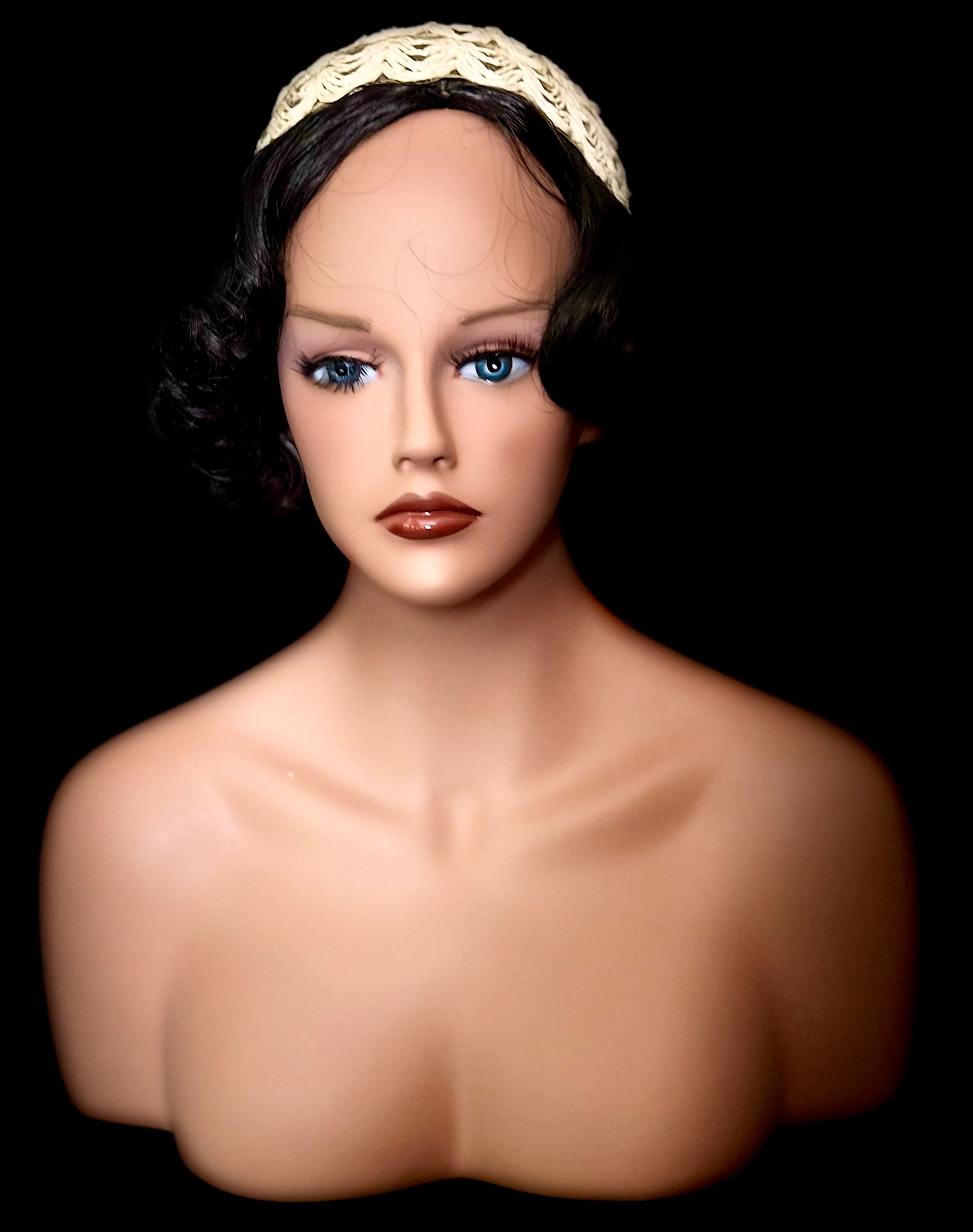 Woven Ribbon Skull Cap - 1950s Ivory Vintage Headpiece