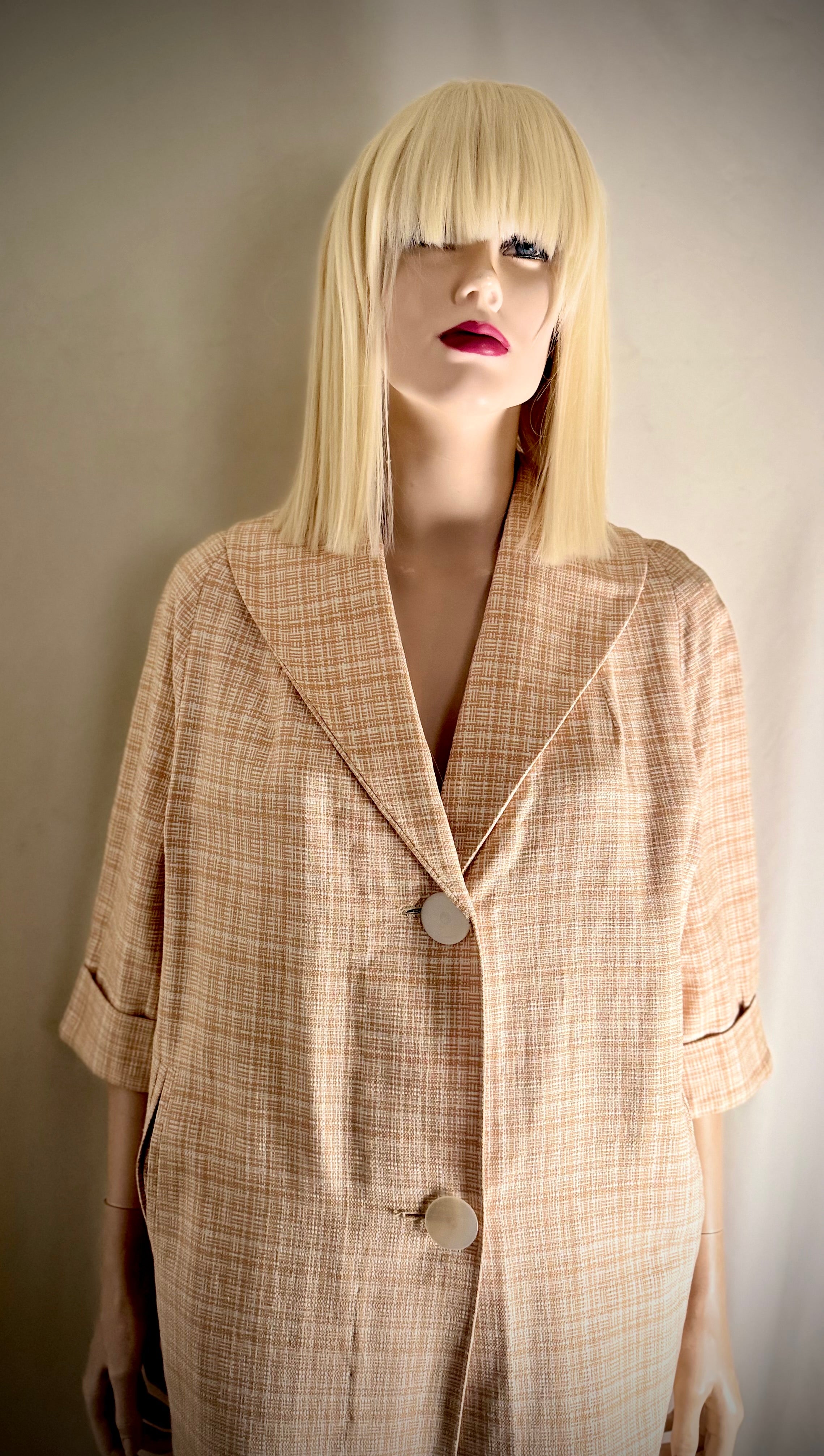 1950s Cocoon Style Car Coat - Immaculate Condition | Soft Check