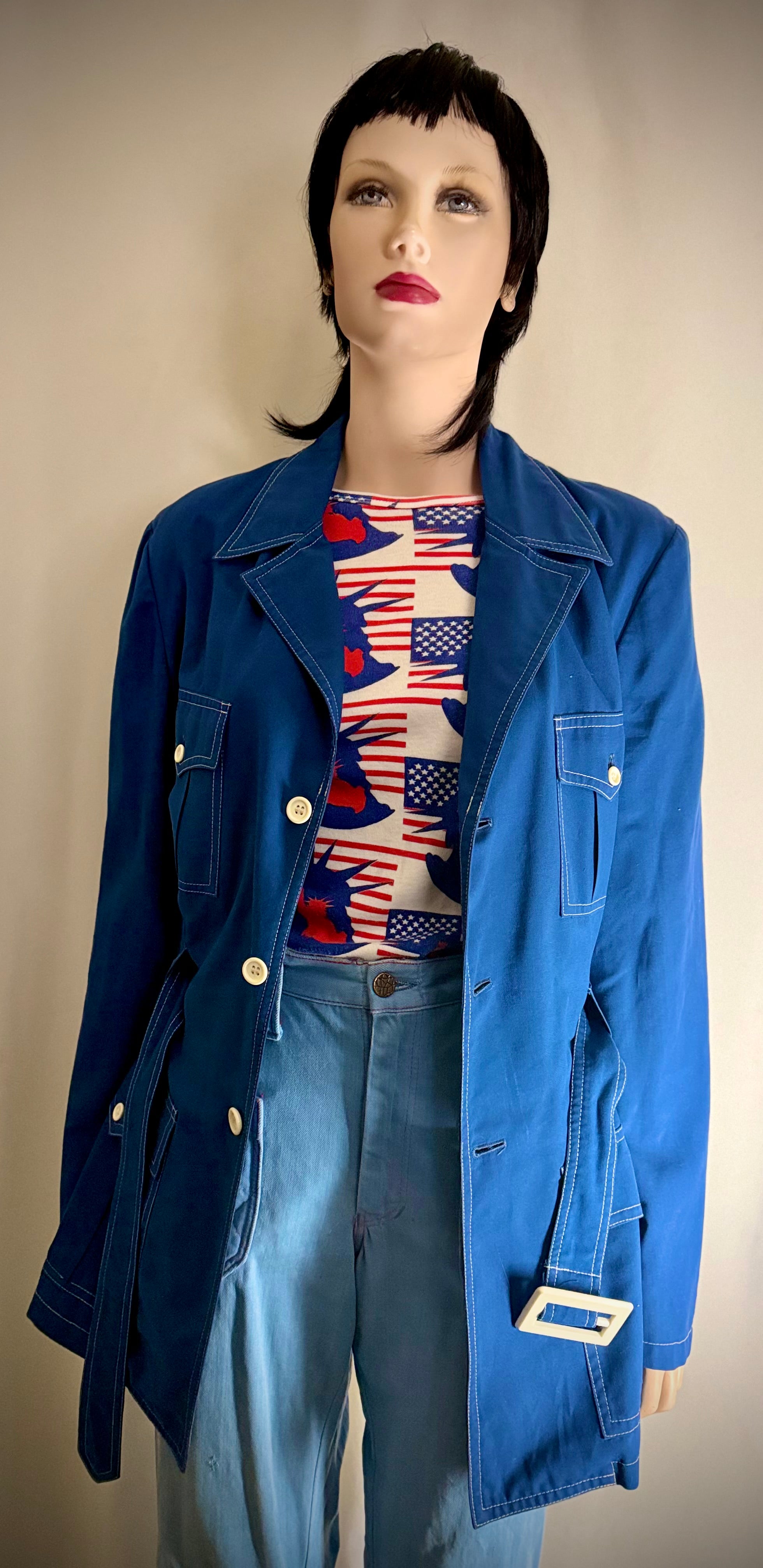 Late 1960s–Early 1970s Blue Utility | Safari Jacket