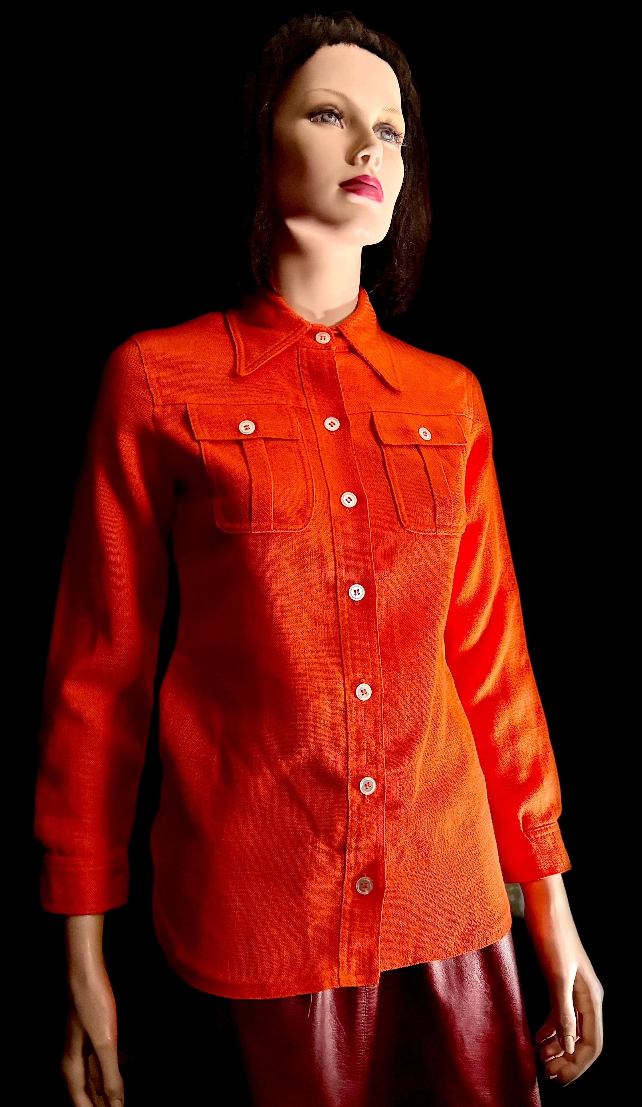 Vintage 1960s Burnt Orange Cotton Utility Shirt – John Meyer | Mint Condition