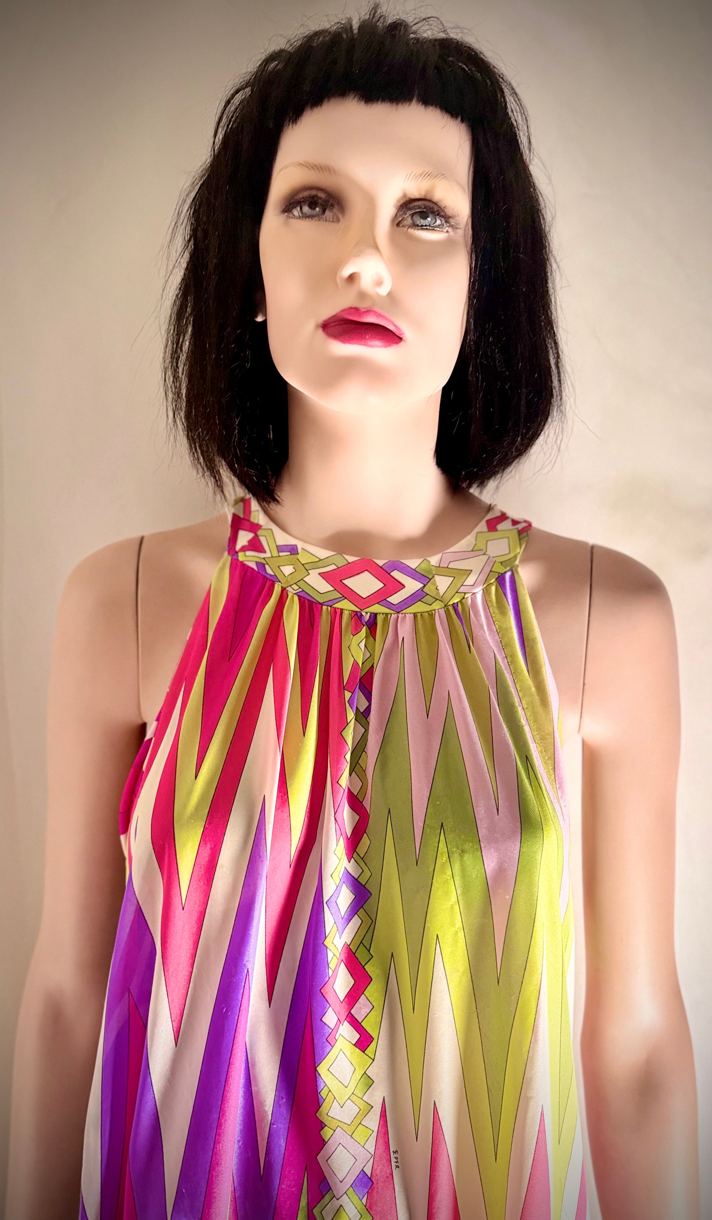 1960s Emilio Pucci for Formfit Rogers Silk Dress-Asymmetrical Cut