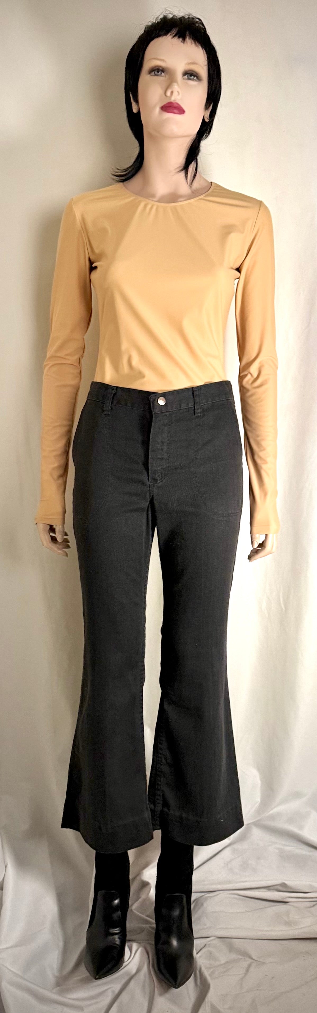 1970s Wrangler Cropped Black Flares - High Waist Western Cut