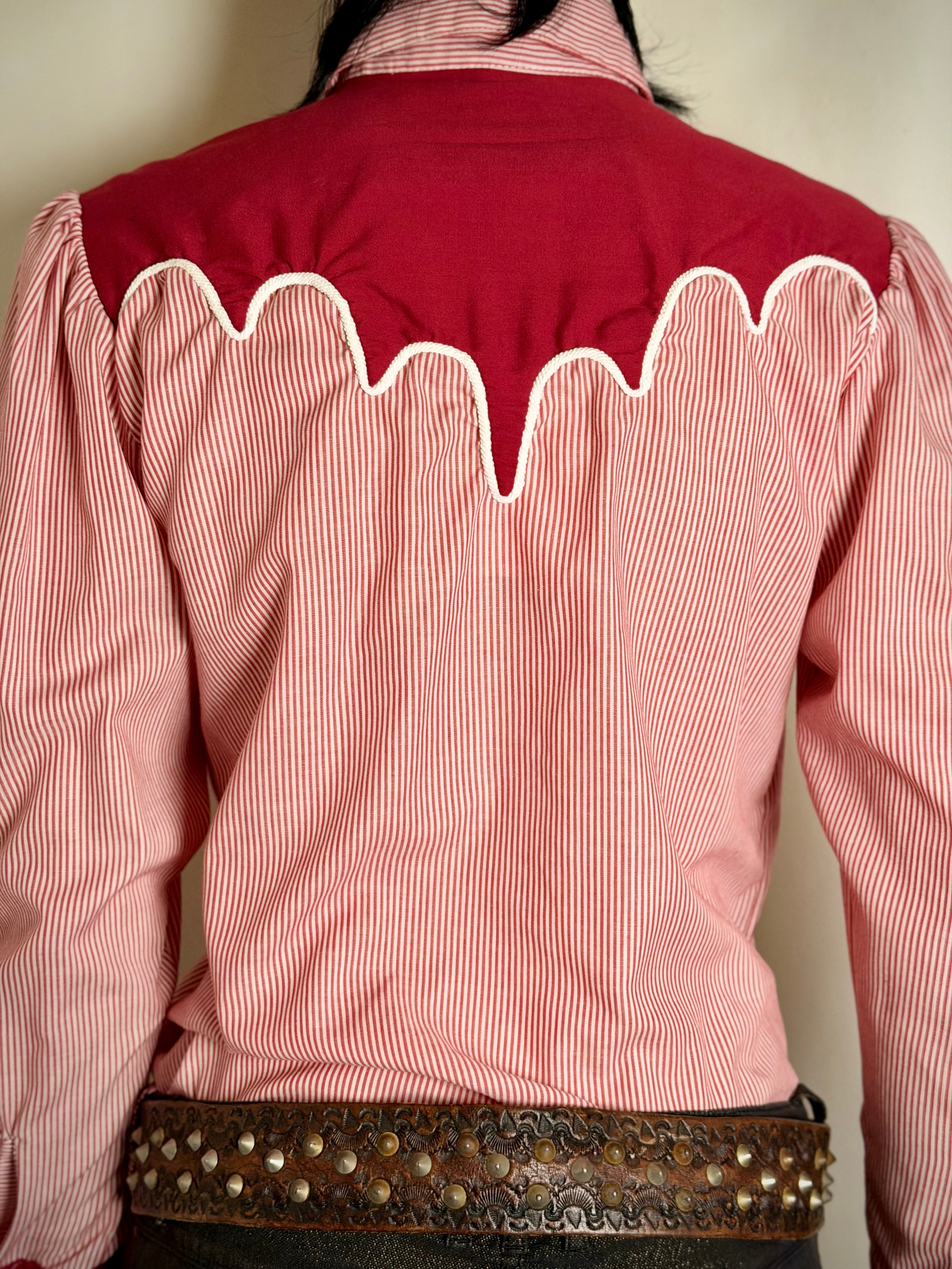 1970's-1980's Deadstock Candy Stripe Rockmount
Ranch Wear Shirt- Made in USA.