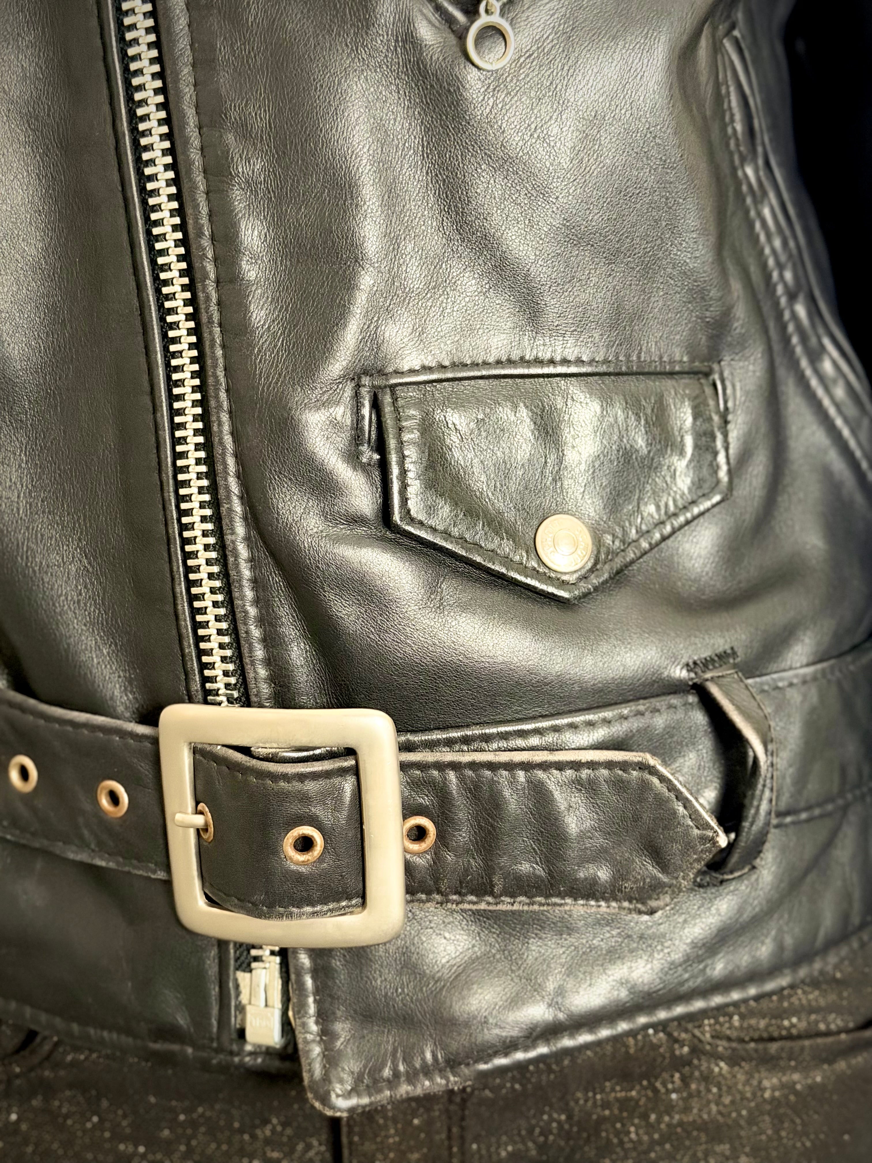 Authentic Vintage Schott NYC Perfecto Leather Motorcycle Jacket Made in the USA.