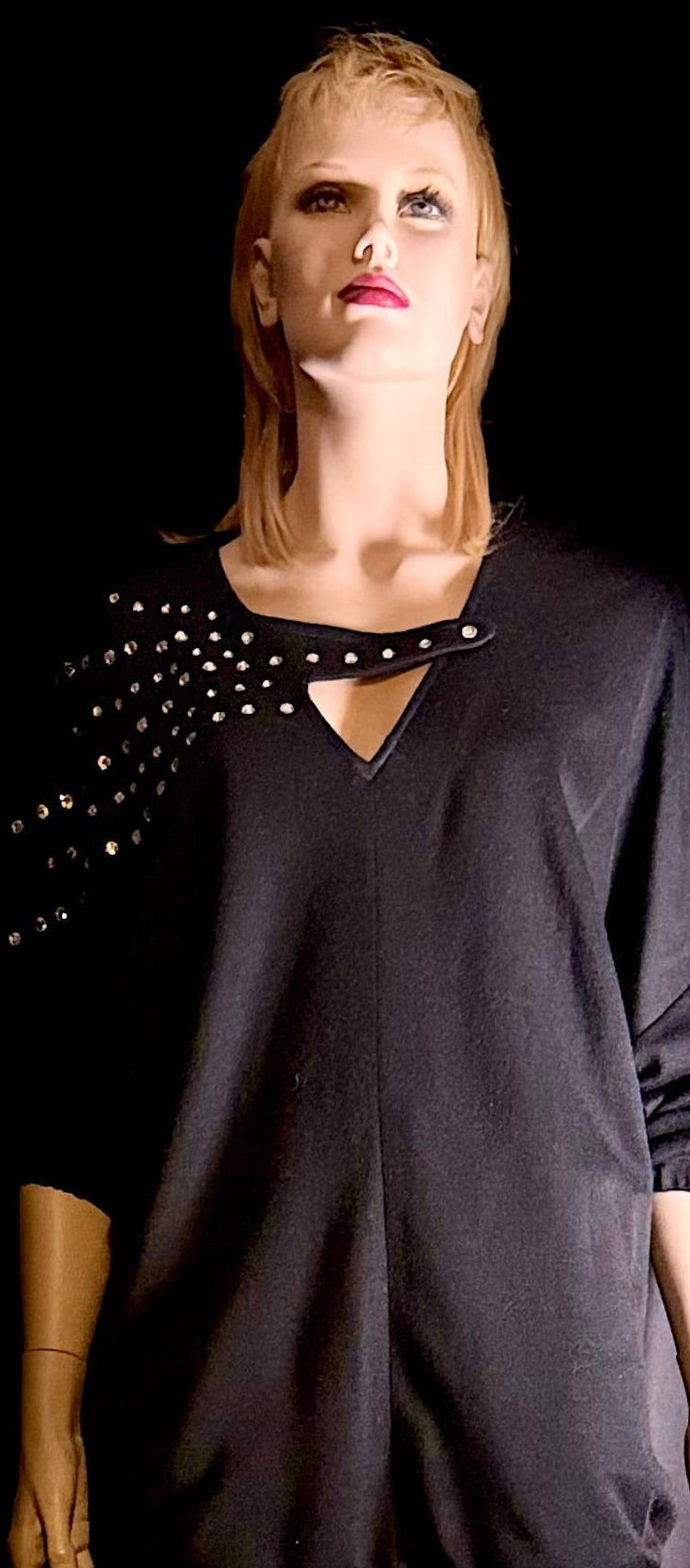 Asymmetric Rhinestone Shoulder Top | Mini - 80s