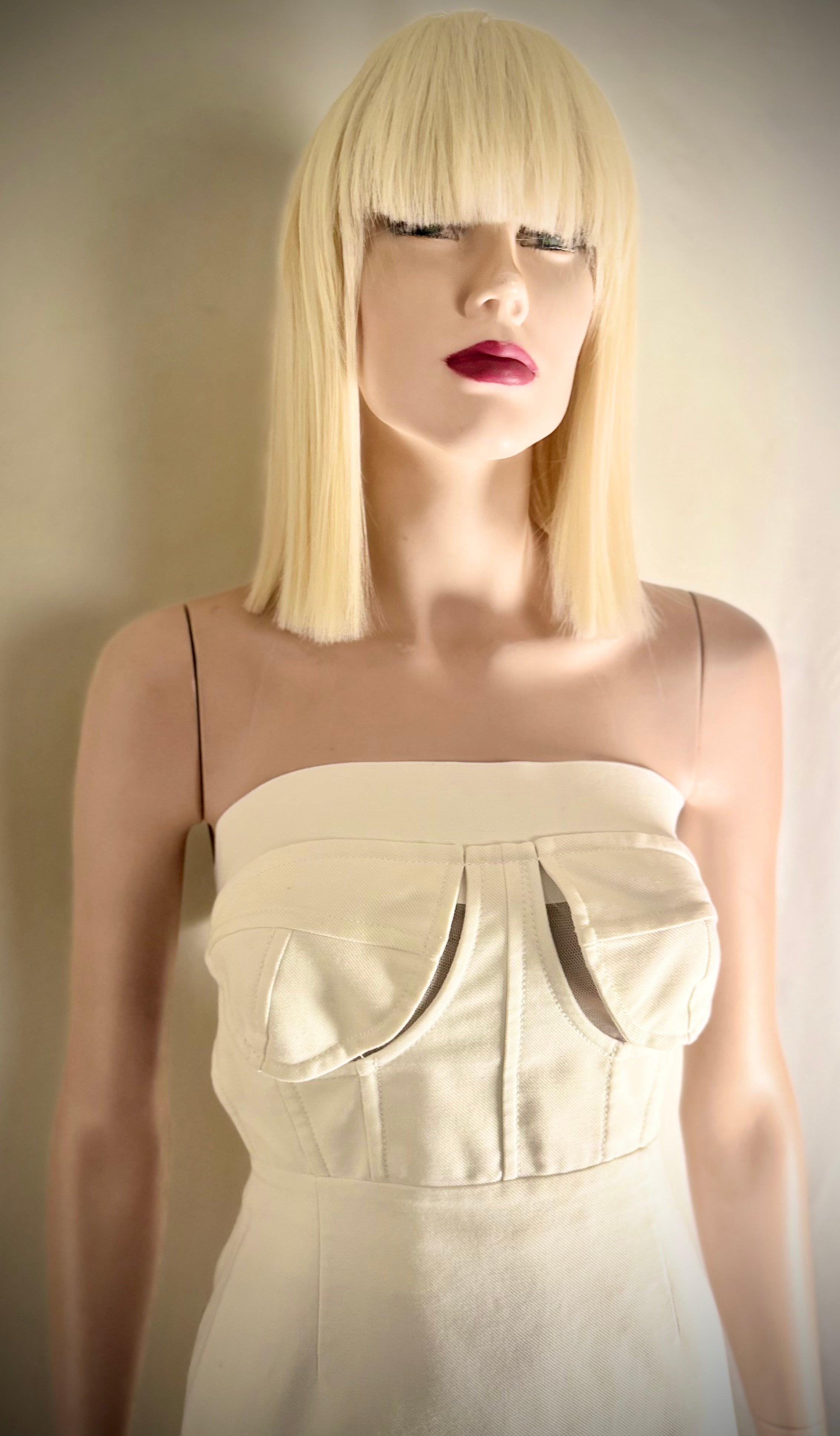 Acne Studios Unworn Maden Drill Cut-Out White Cotton Dress - Original Tags