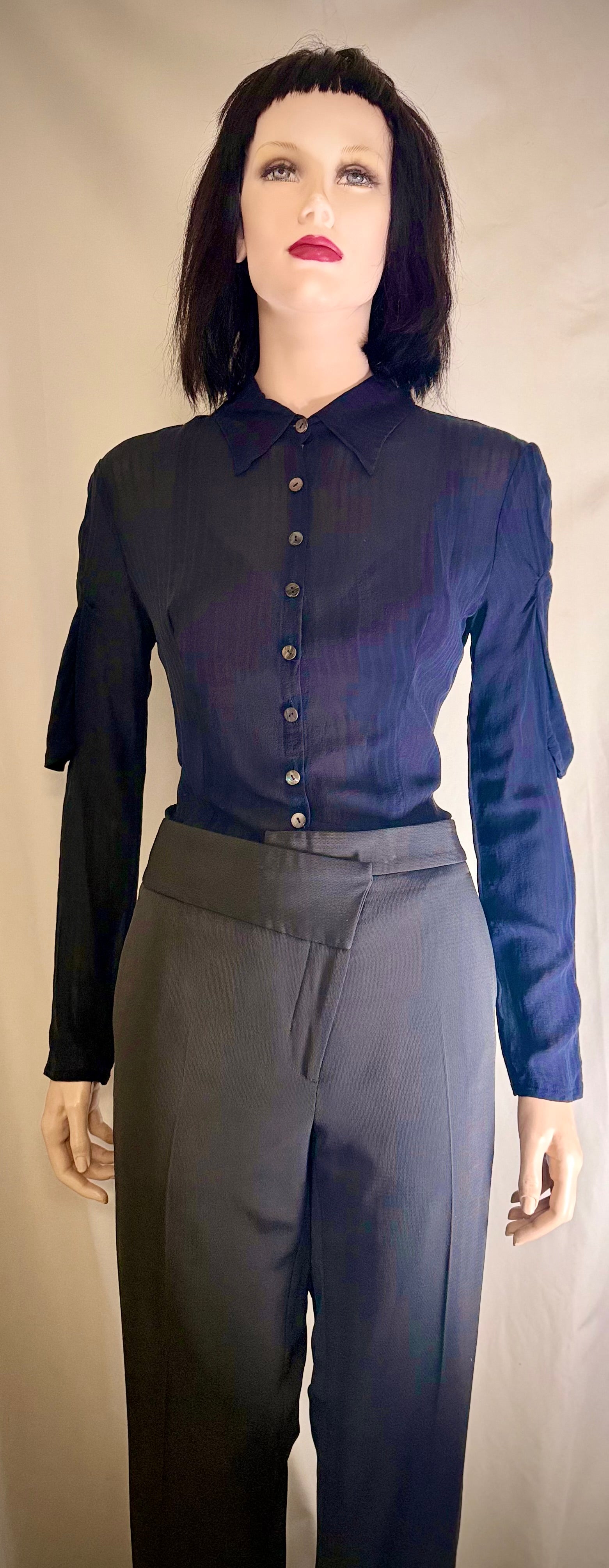 Maison Martin Margiela Asymmetrical Wool-Viscose Trousers