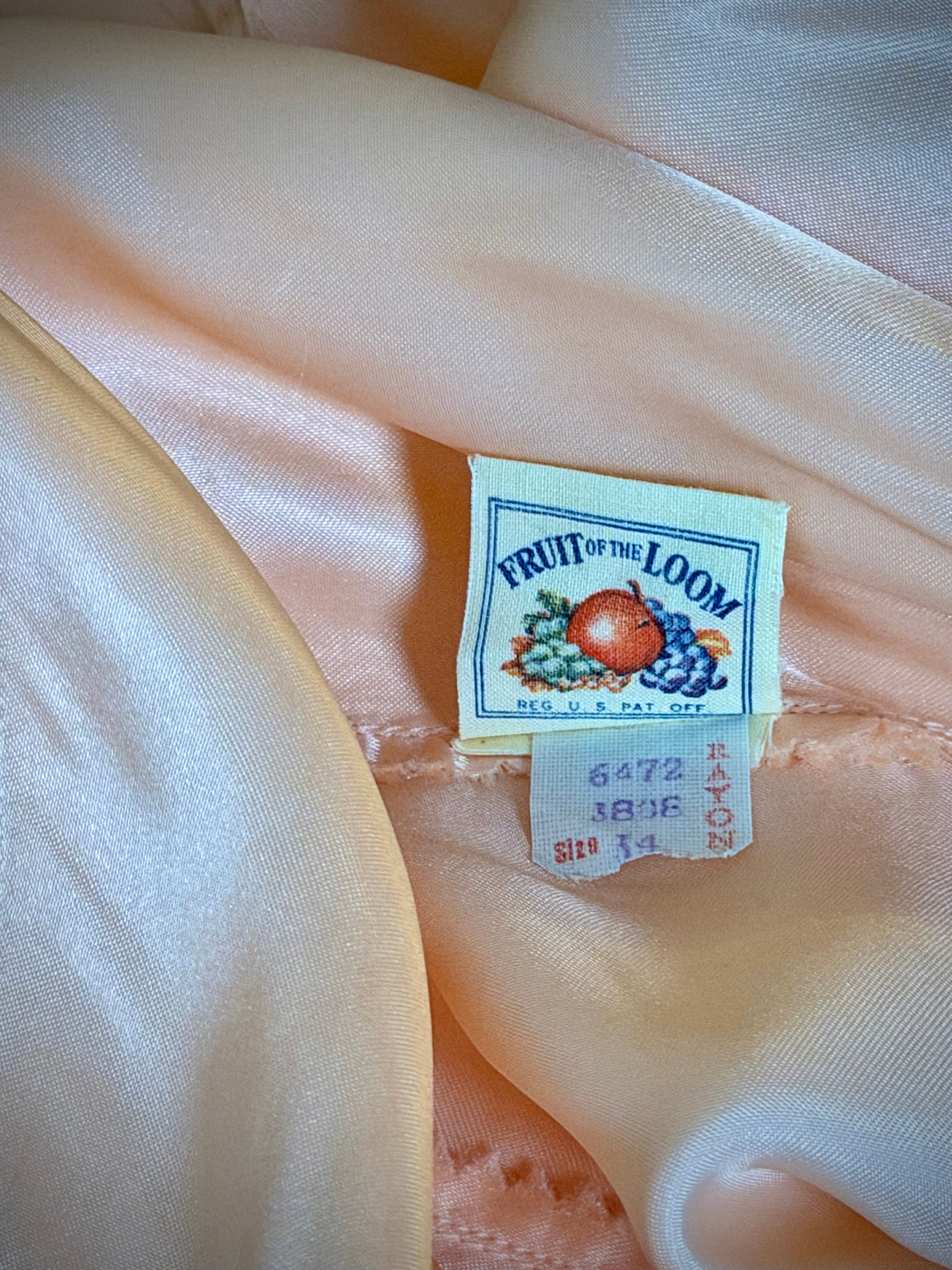 1940s Fruit of the Loom Rayon Satin Slip Dress