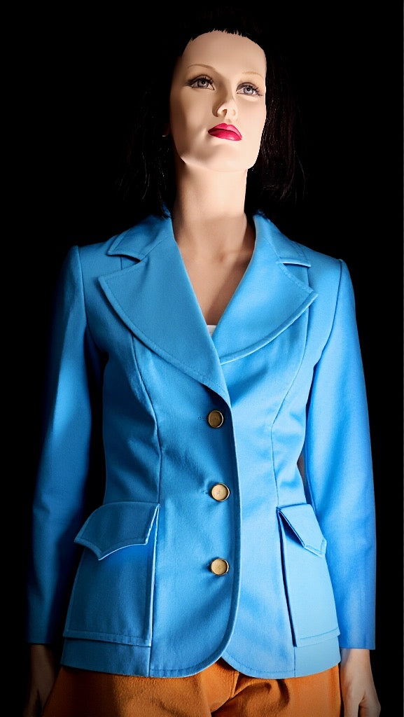 Vintage 1960s–70s Wolsey Lombardi Blue Tailored Jacket | Made in UK