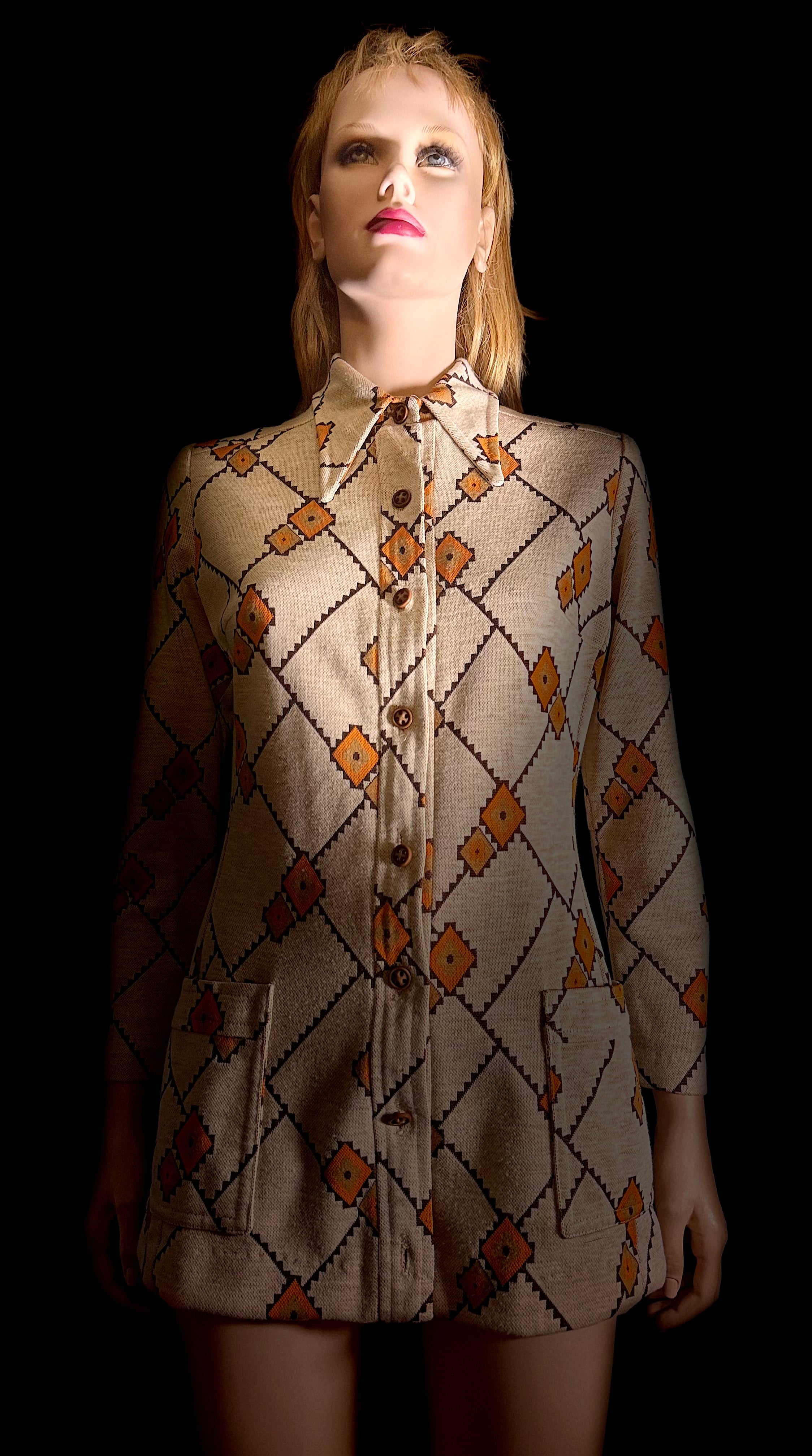 Vintage Late-60s / Early-70s Geometric Button-Up Shirt