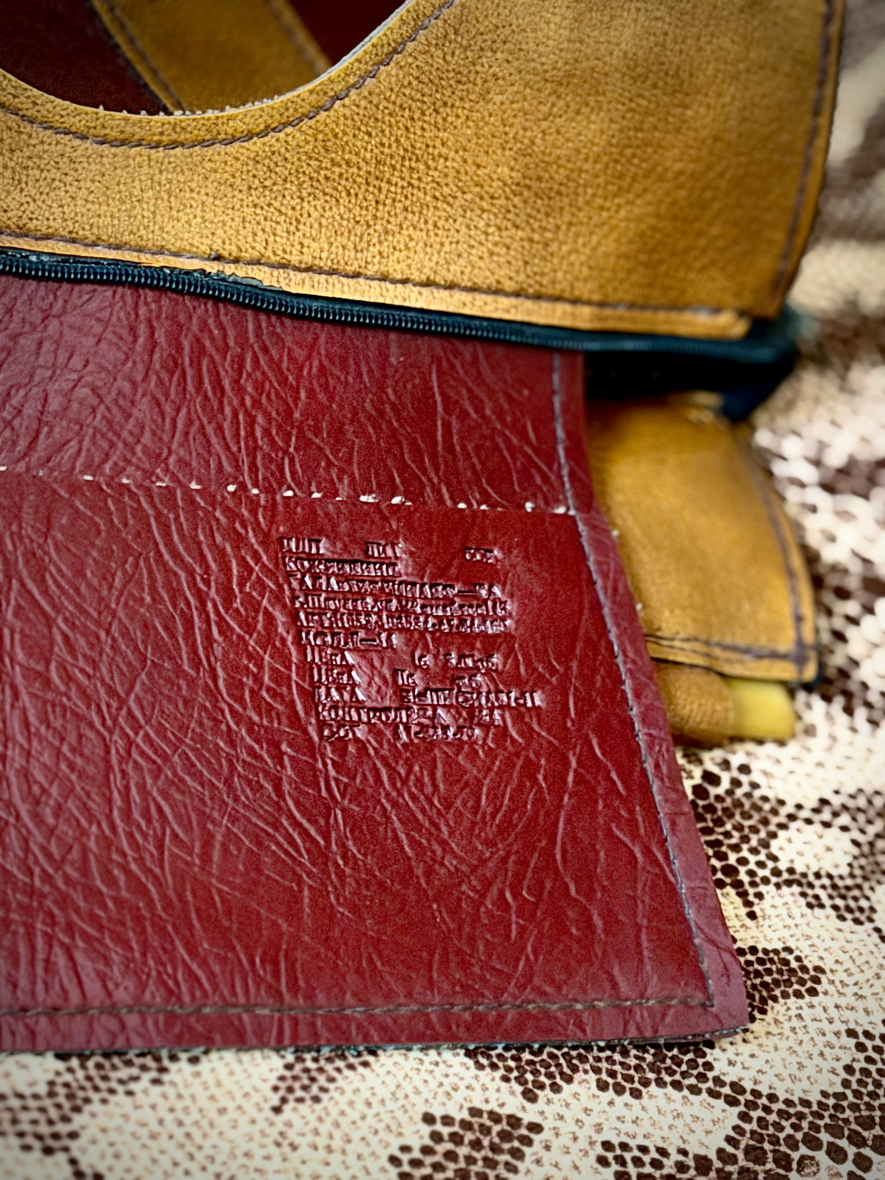 1960s-1970s Large Italian Leather Bag with Sculptural Handles- Deadstock
