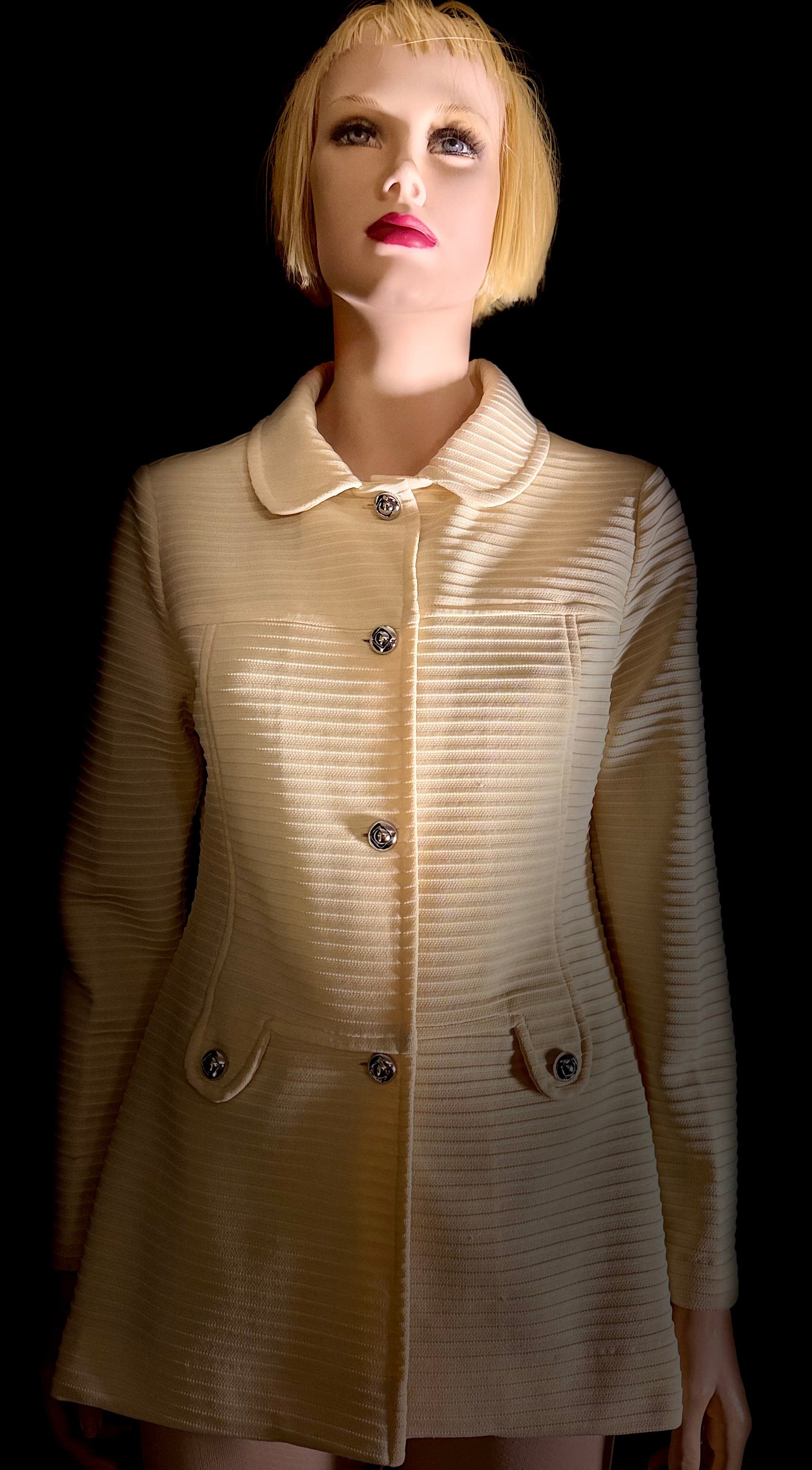 Vintage Cream Textured Jacket - Sculpted Mod Tailoring