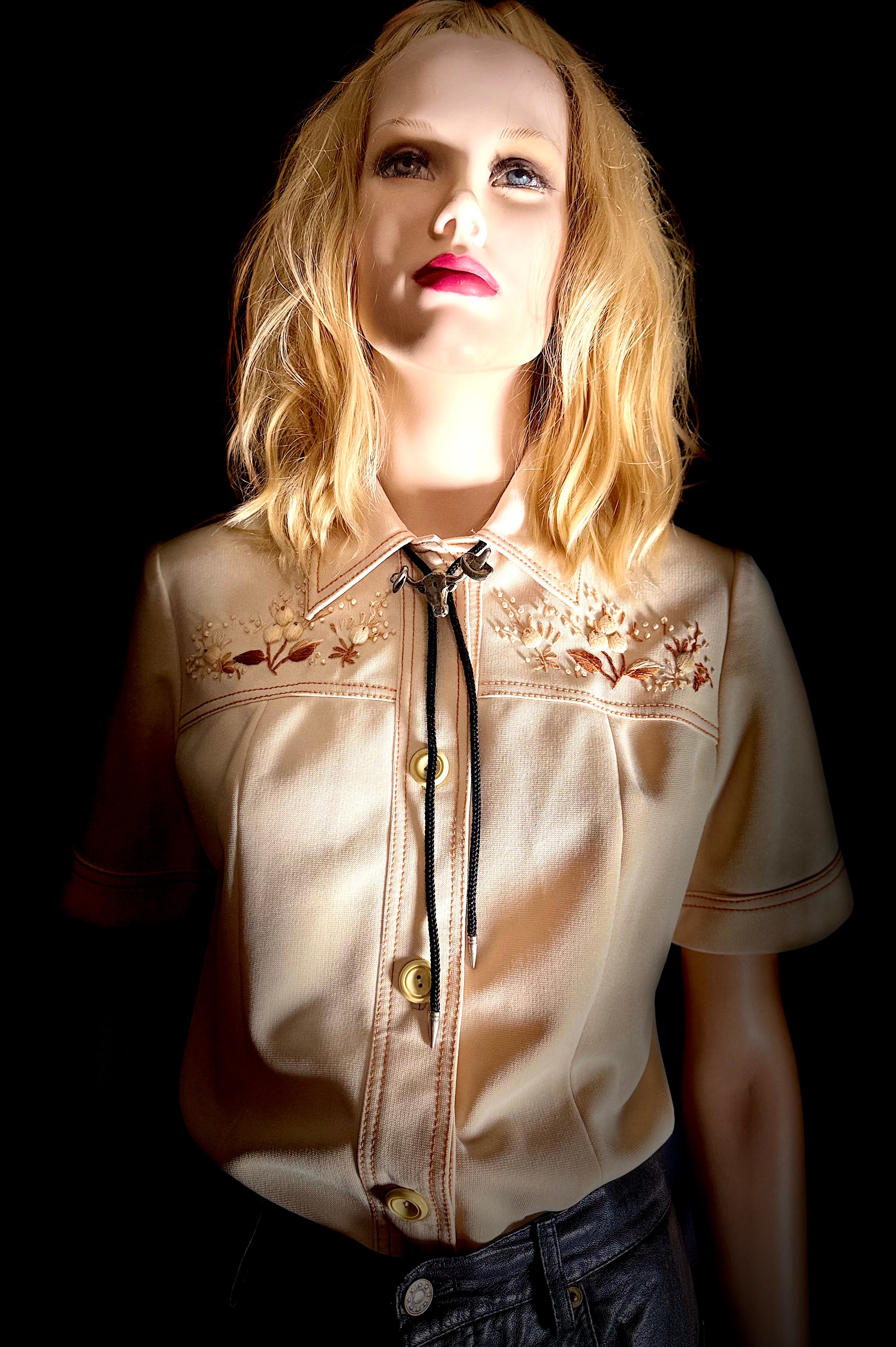 Vintage 1960s–70s Embroidered Western Shirt | Hong Kong Made
