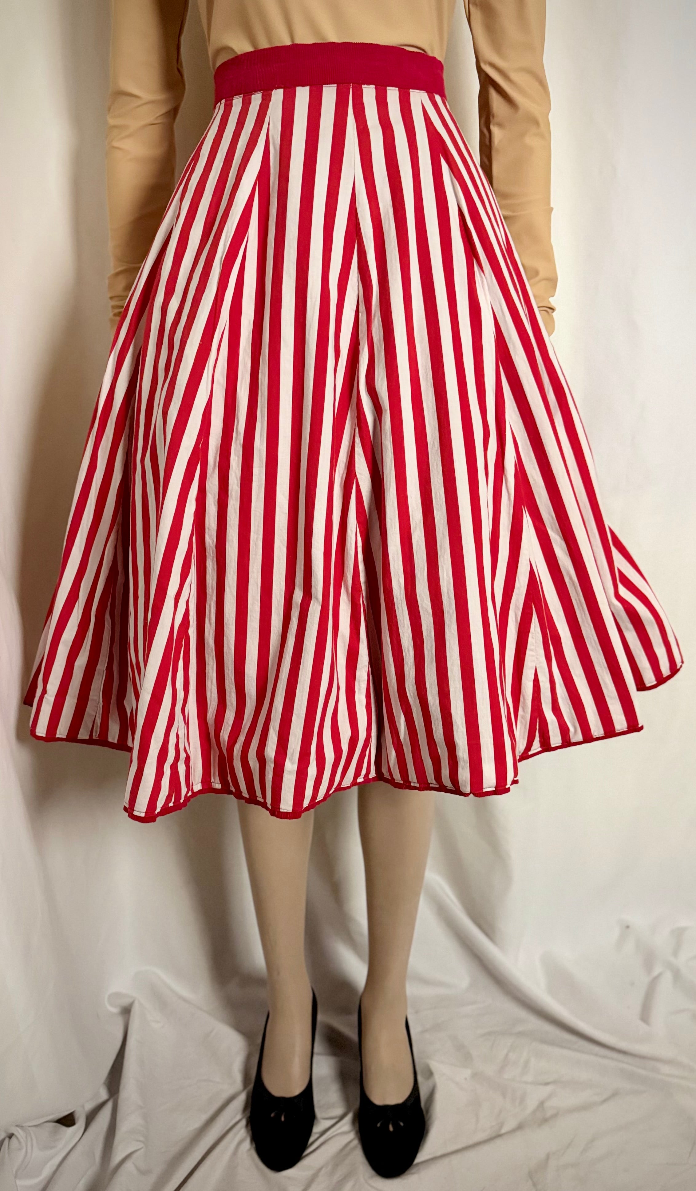 Reversible Red Corduroy Circle Skirt