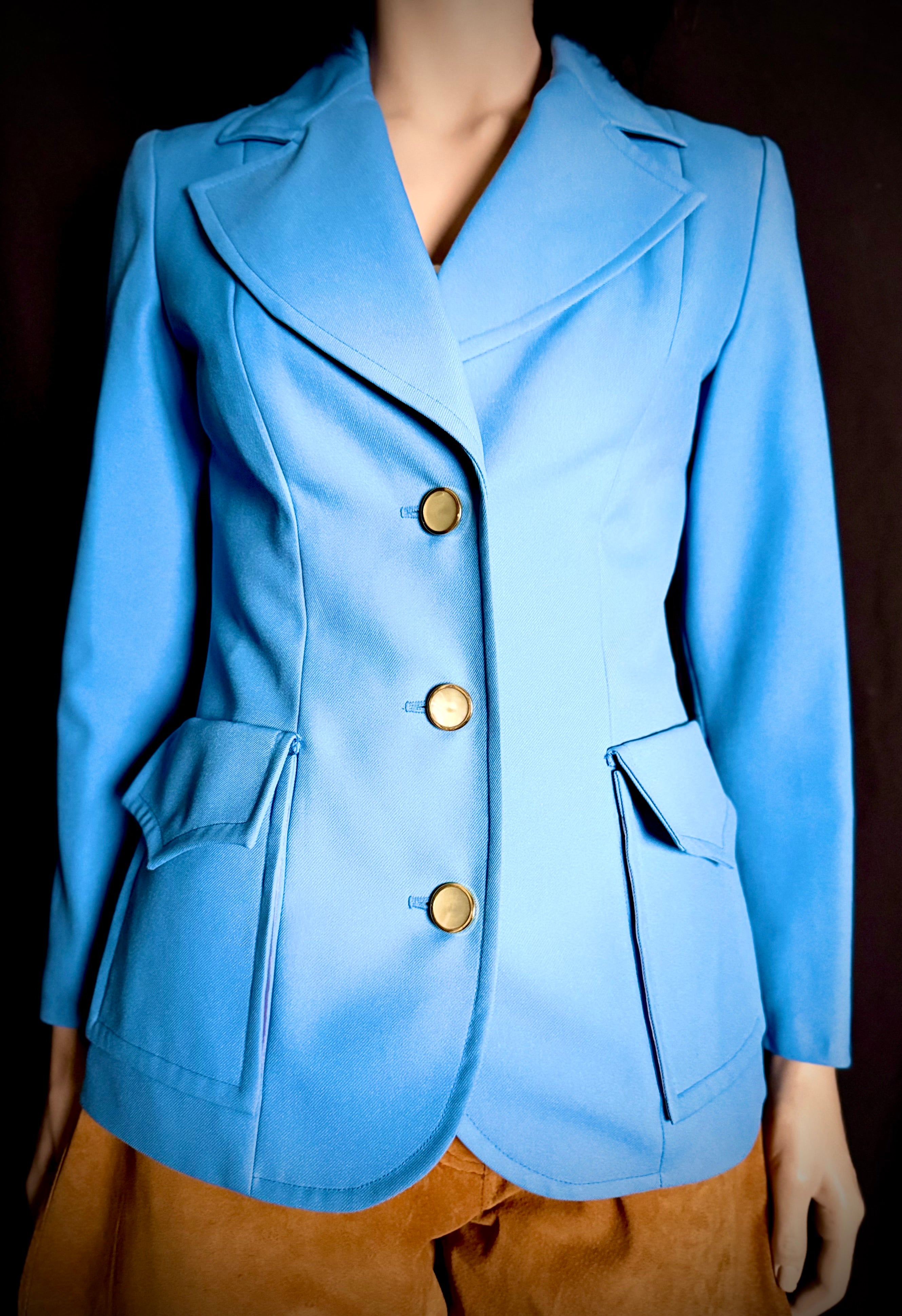 Vintage 1960s–70s Wolsey Lombardi Blue Tailored Jacket | Made in UK