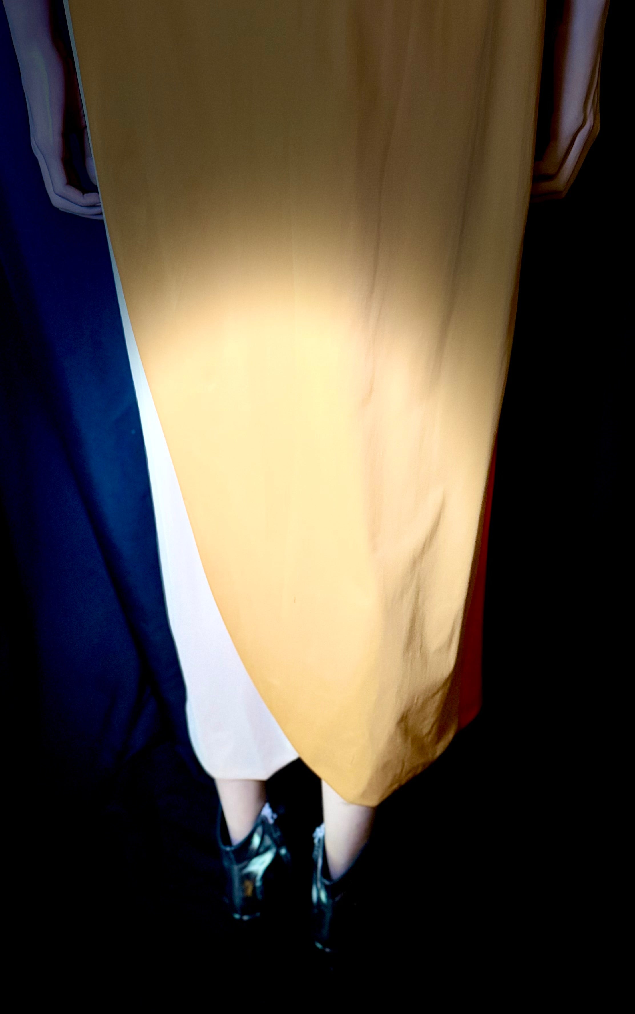 Rare 1960s Colour-Block Silk Column Gown - Miami Collector Piece