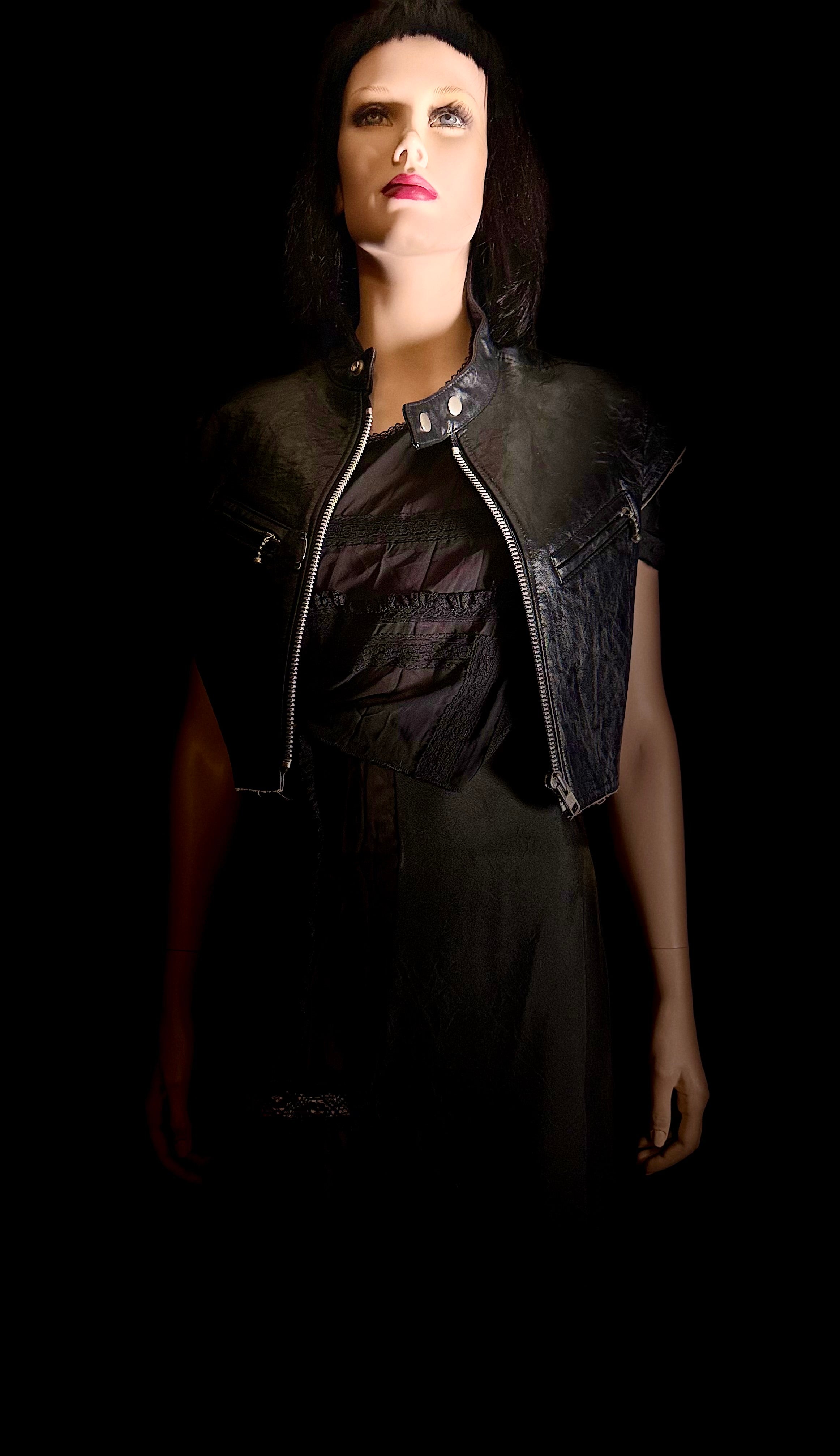 Junya Watanabe Comme des Garçons Deconstructed Patchwork Dress - Avant-Garde Sheer Overlay - Made in Japan - Size S