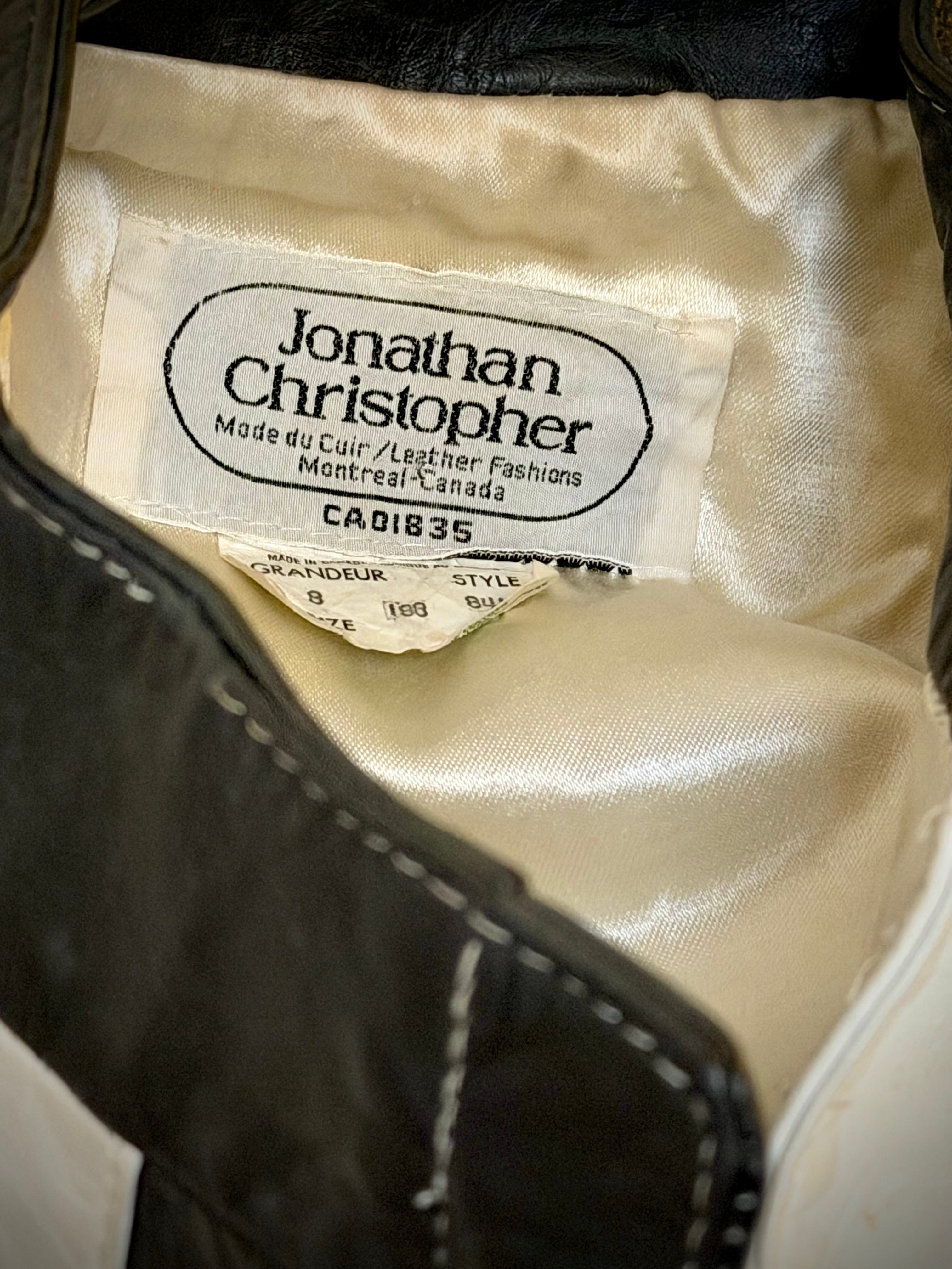 1980s Jonathan Christopher Leather Jacket - Made In Canada