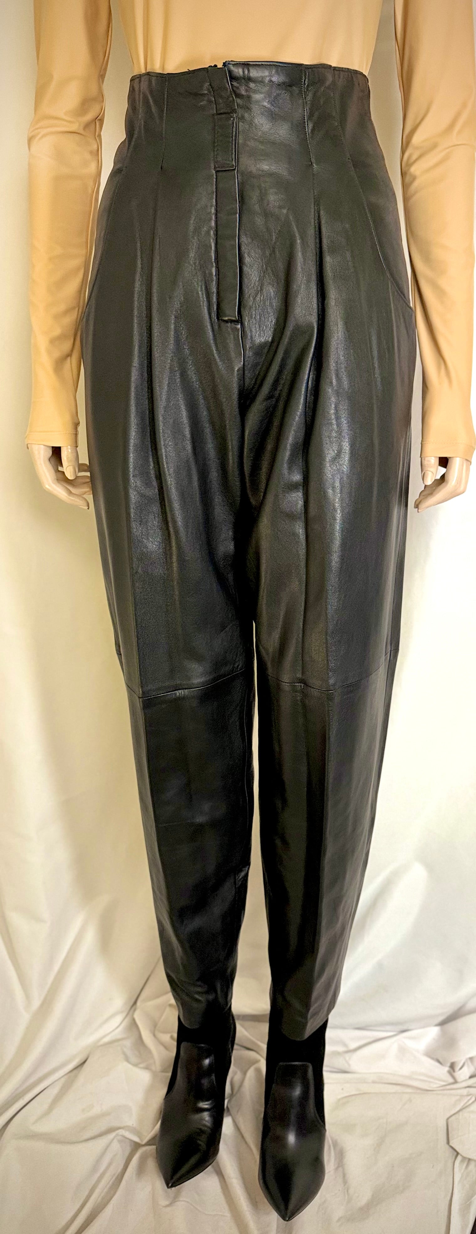 Vintage Black High-Waisted “Buttery Soft” Leather Pants