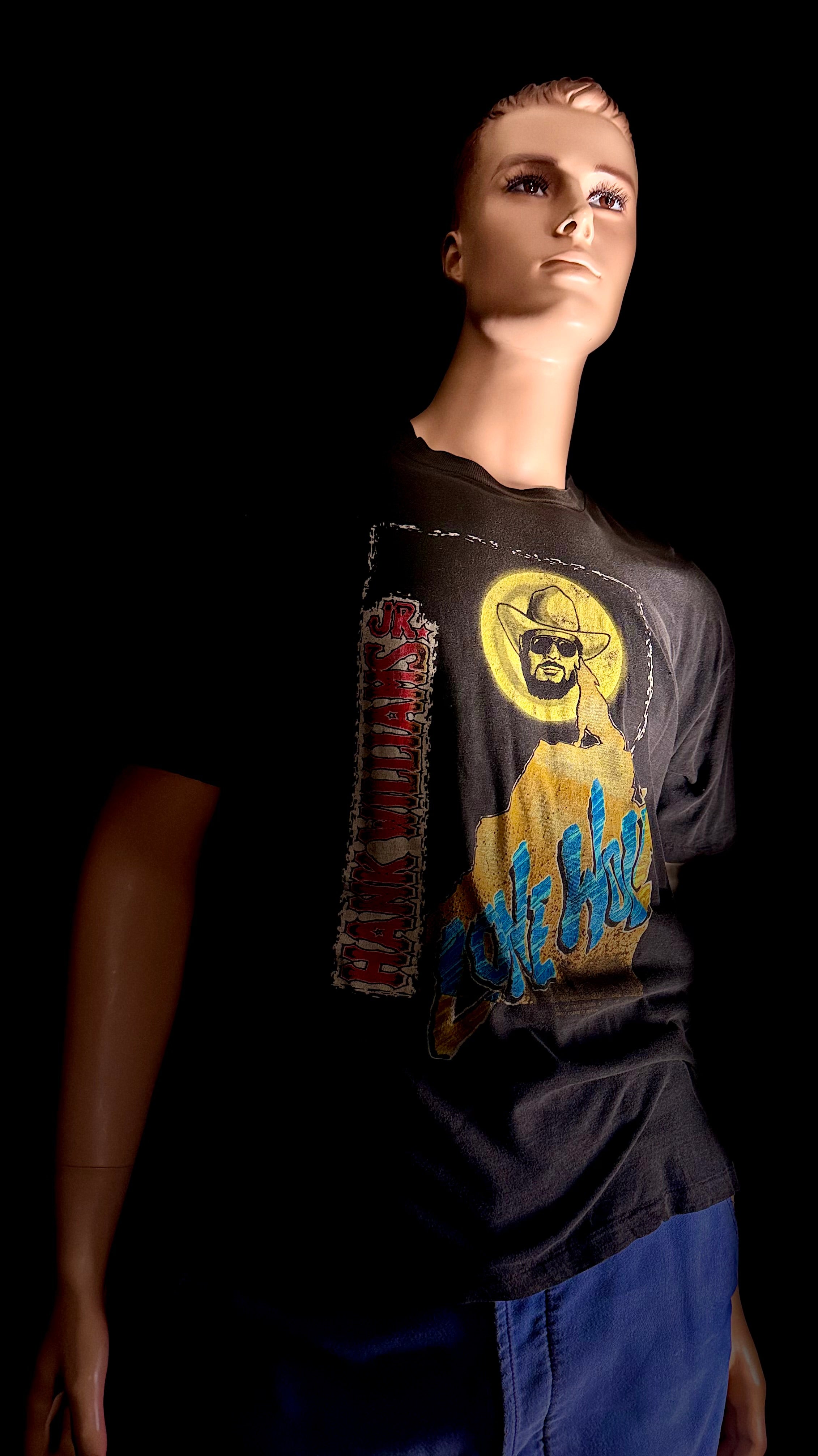 1970s Hank Williams Jr. “Lone Wolf” Vintage Tour Tee - Black - Unisex