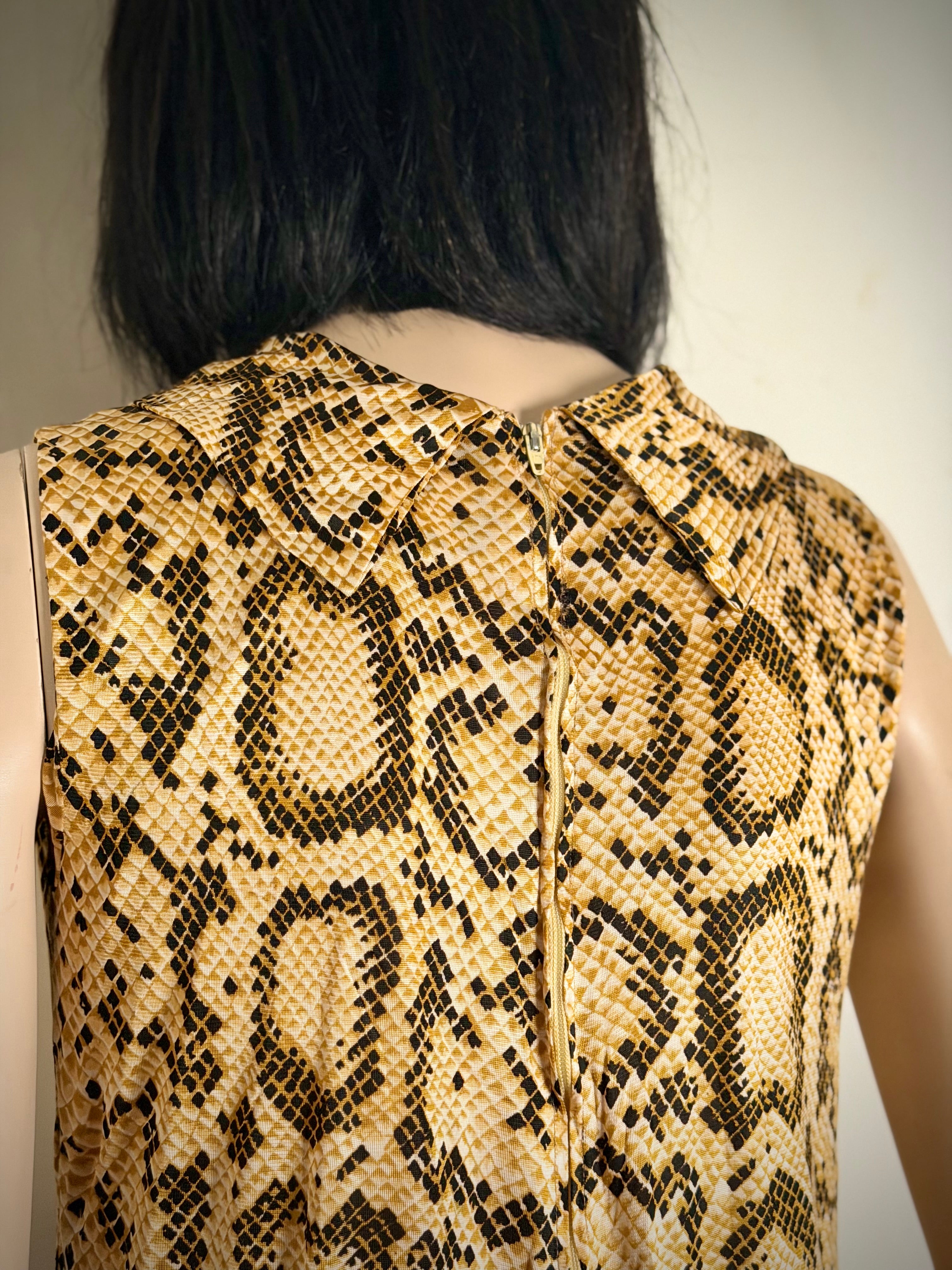 1970s Snakeskin Print Jumpsuit