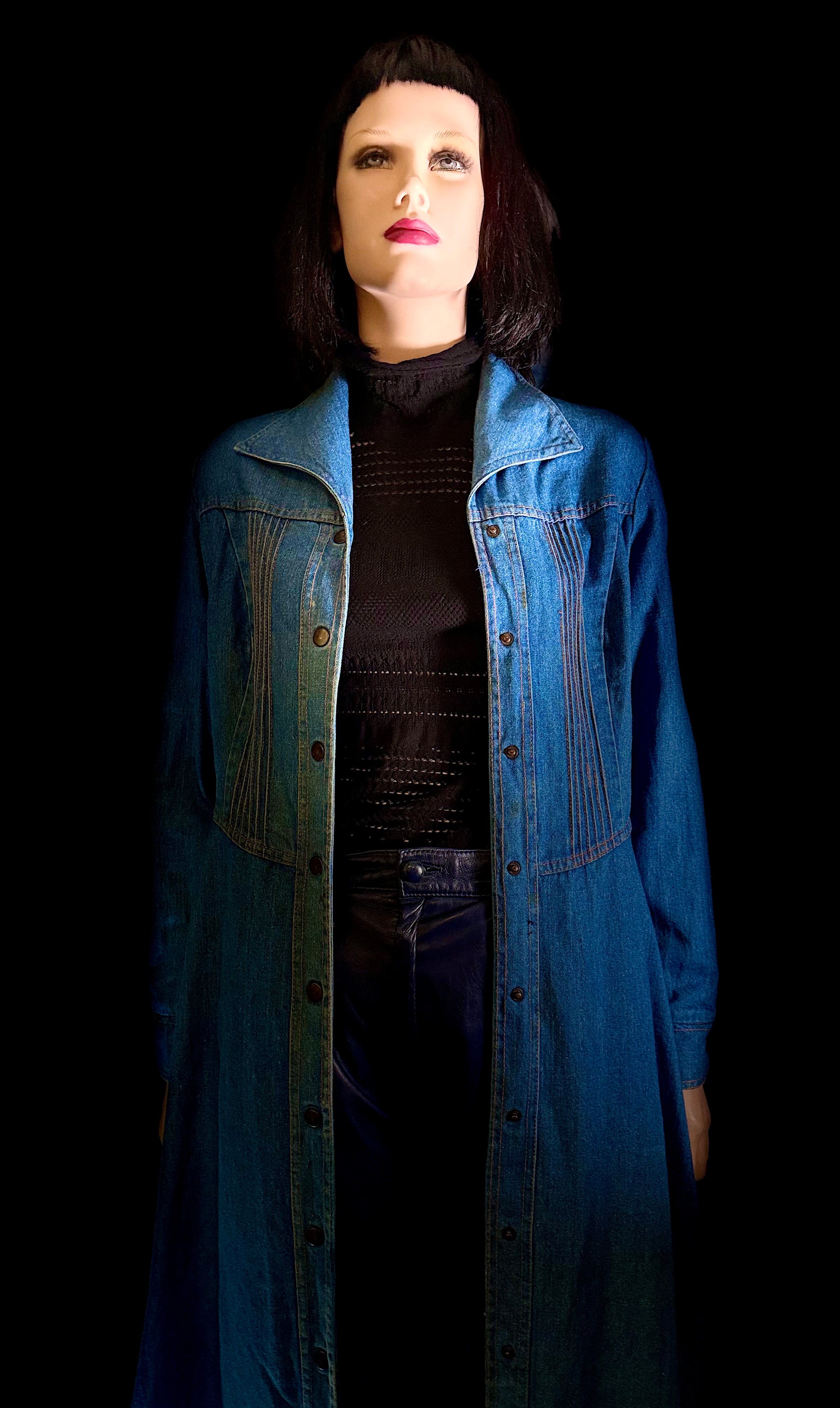 Vintage Late 1960s / Early 1970s Denim Coat Dress
Panelled • Structured • Workwear-Prairie Hybrid