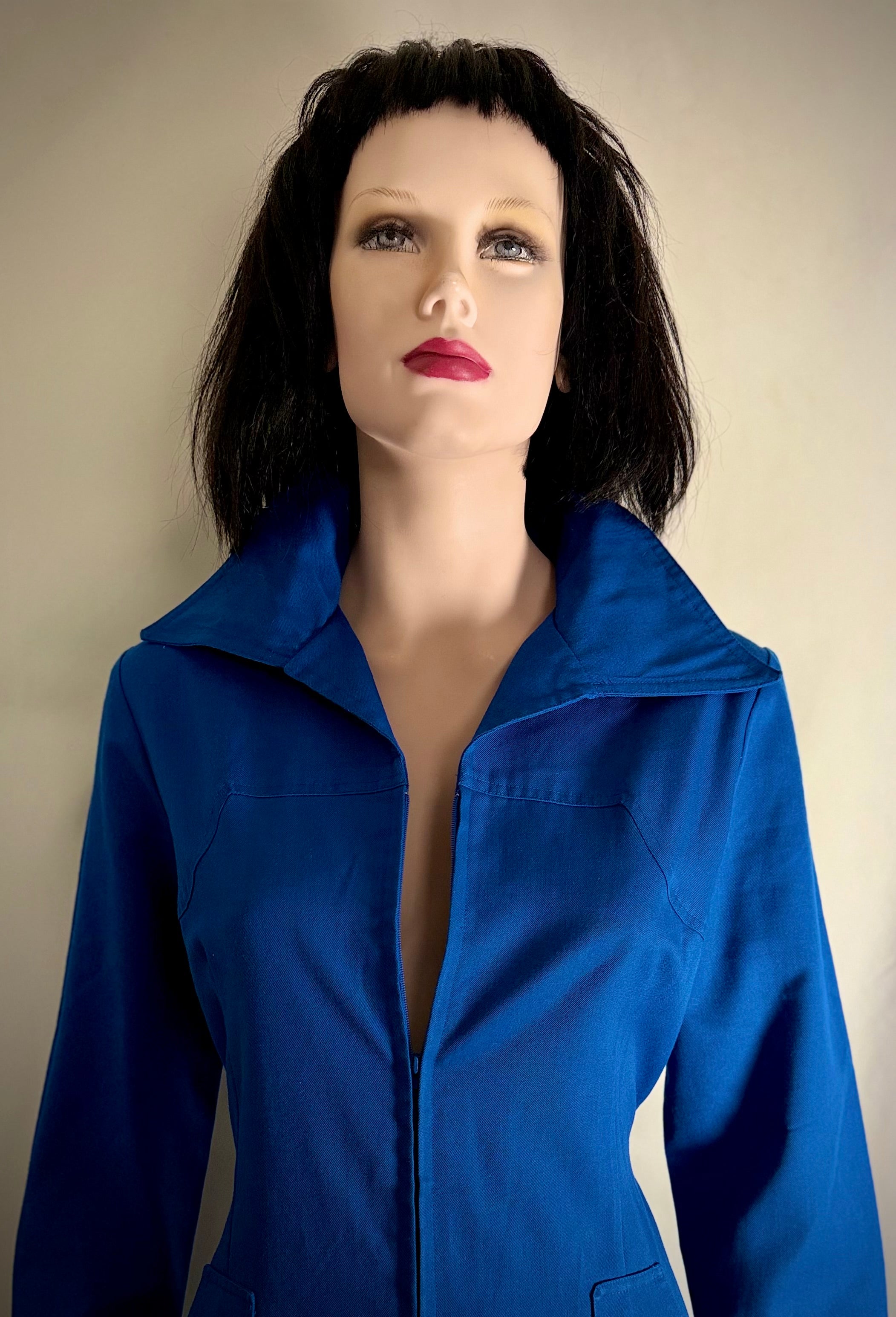 1960s Deadstock Cushen Melbourne Electric Blue Utility Jumpsuit
