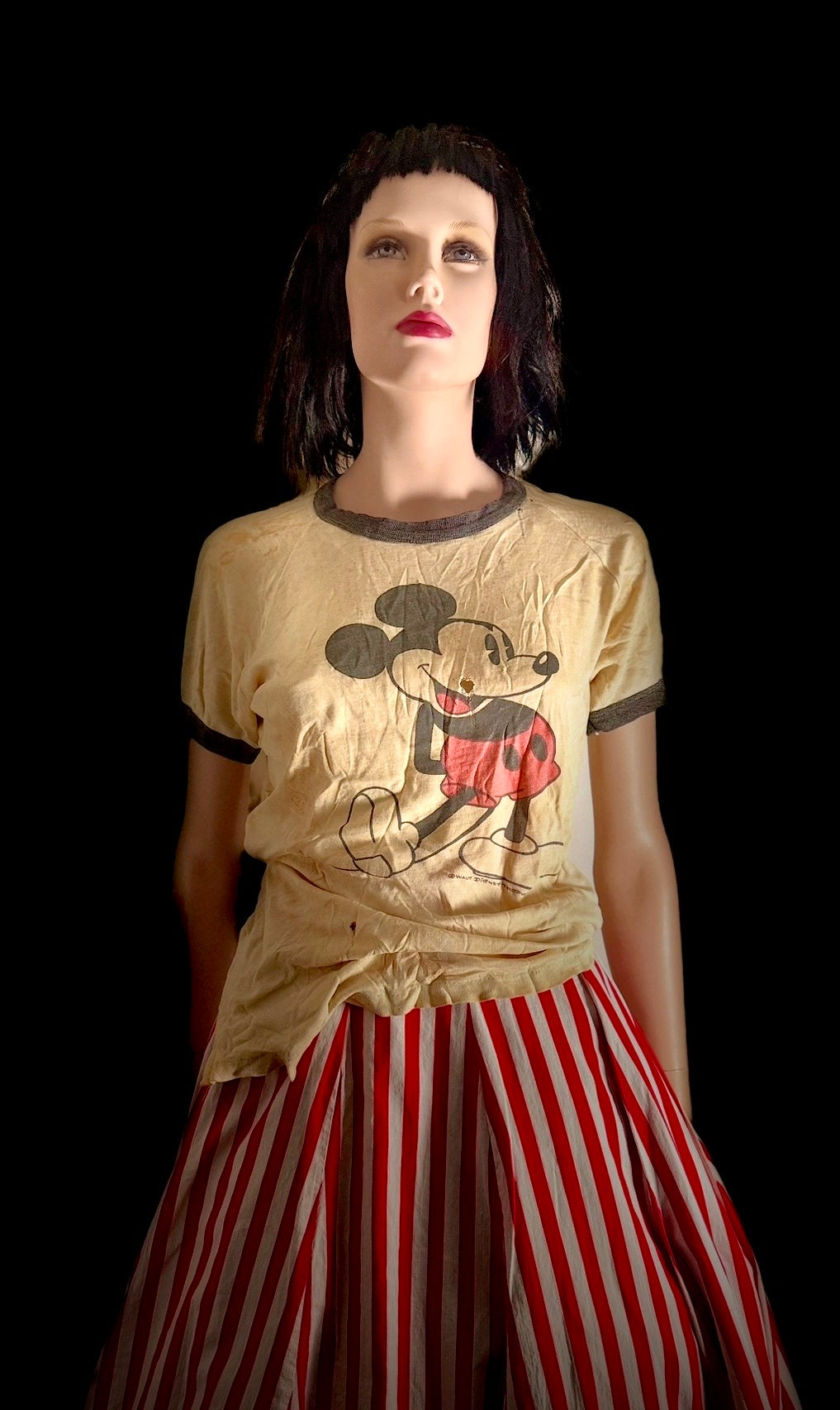 Rare Early Walt Disney Productions Mickey Mouse Ringer T-shirt Dating Most Likely to the Early 1960s.