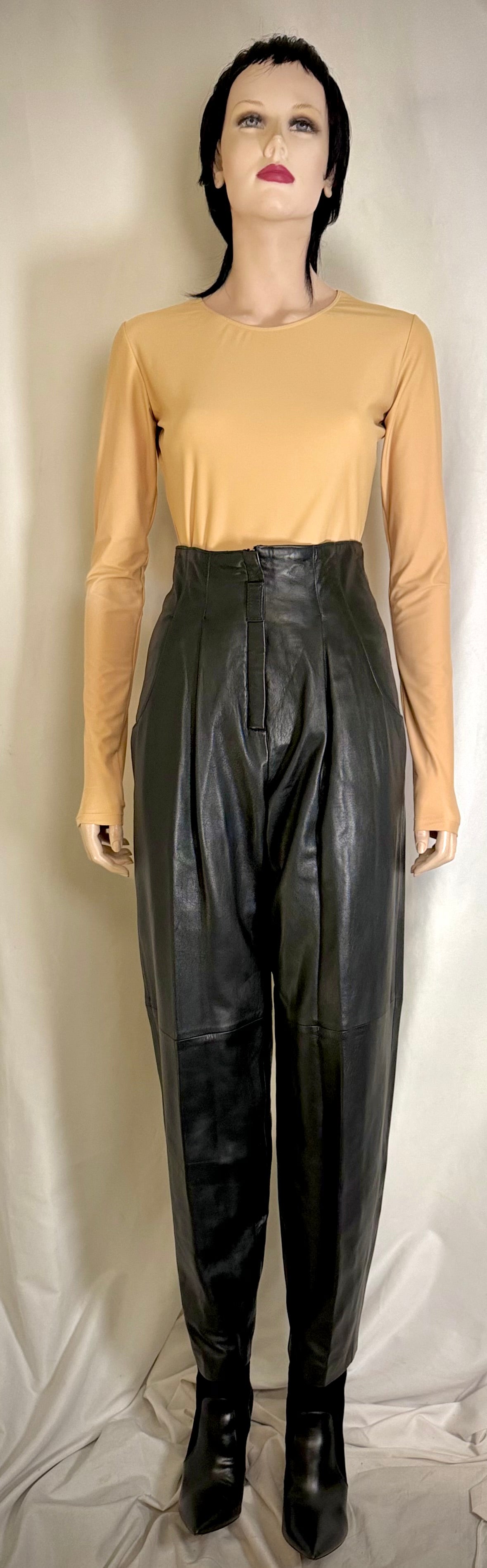 Vintage Black High-Waisted “Buttery Soft” Leather Pants