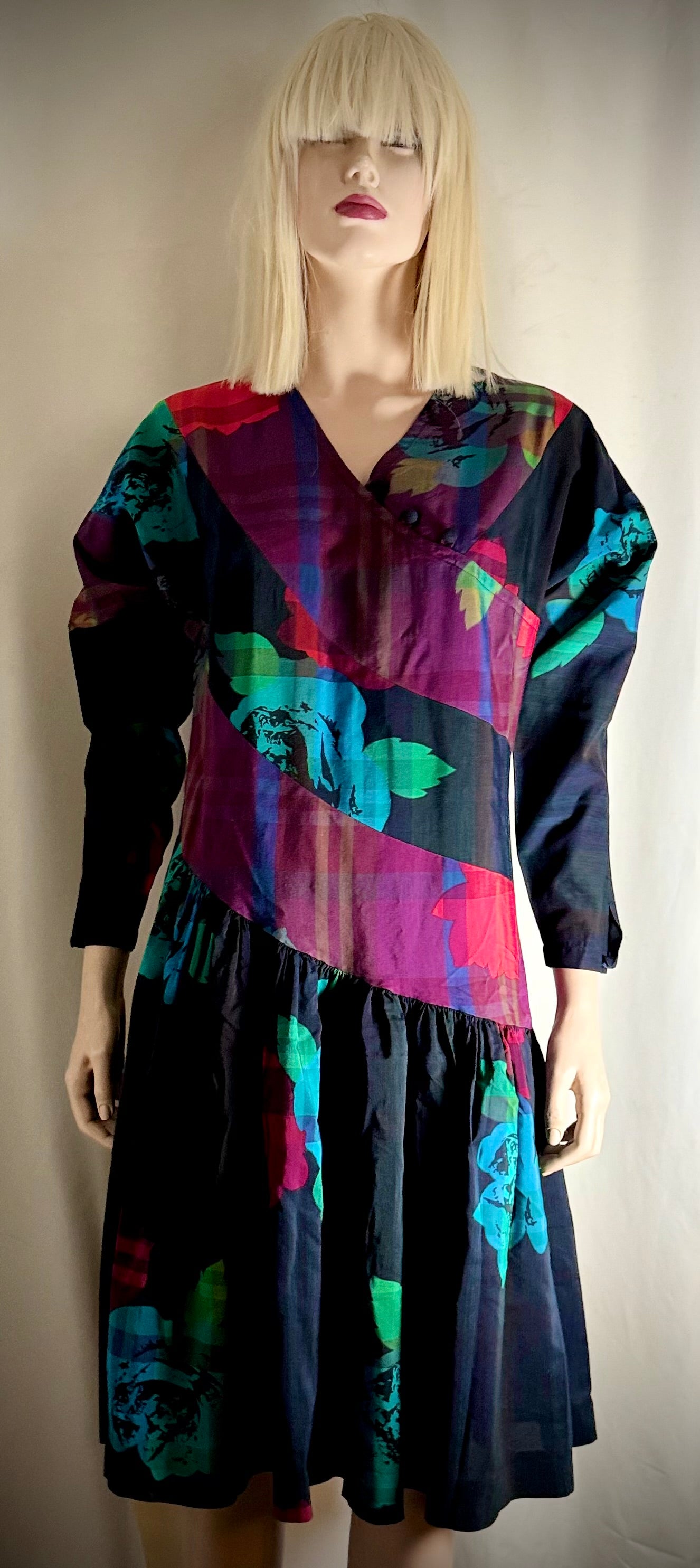 1980s Chacok Romance Printed Dress - Made In France