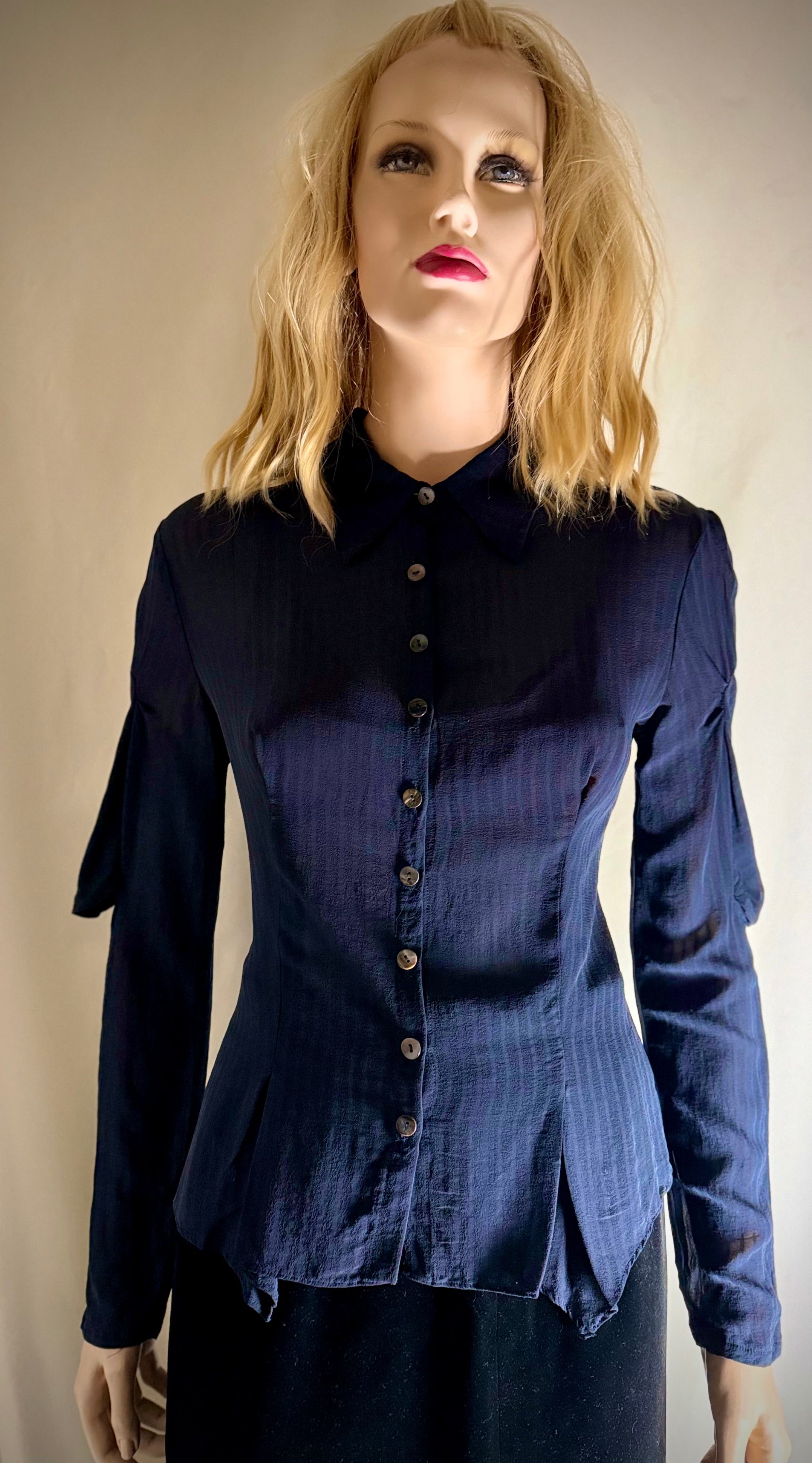 One Fell Swoop Sculptural Silk Blouse - Early 2000s