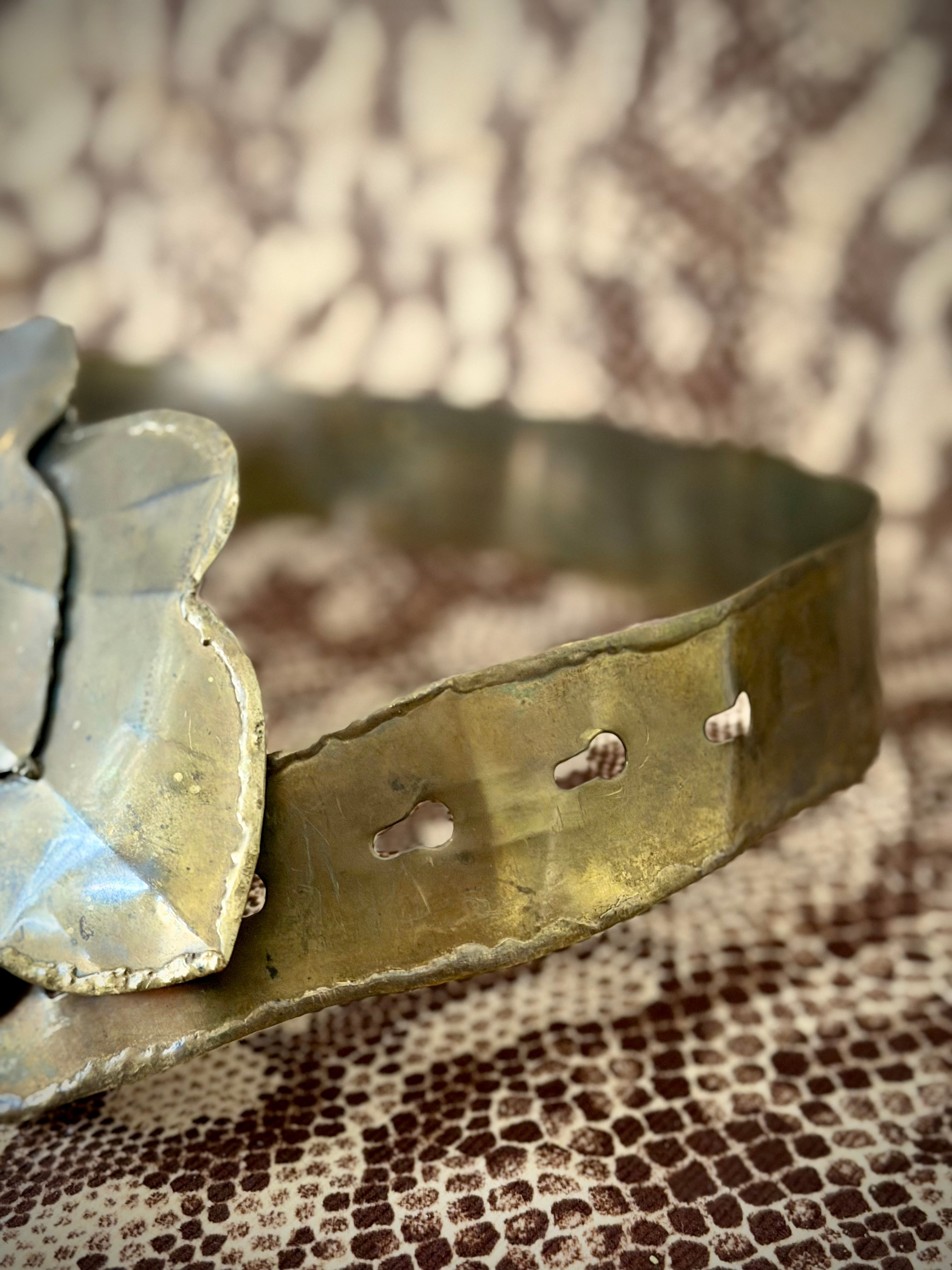 1980s Burnished Brass Brutalist Belt