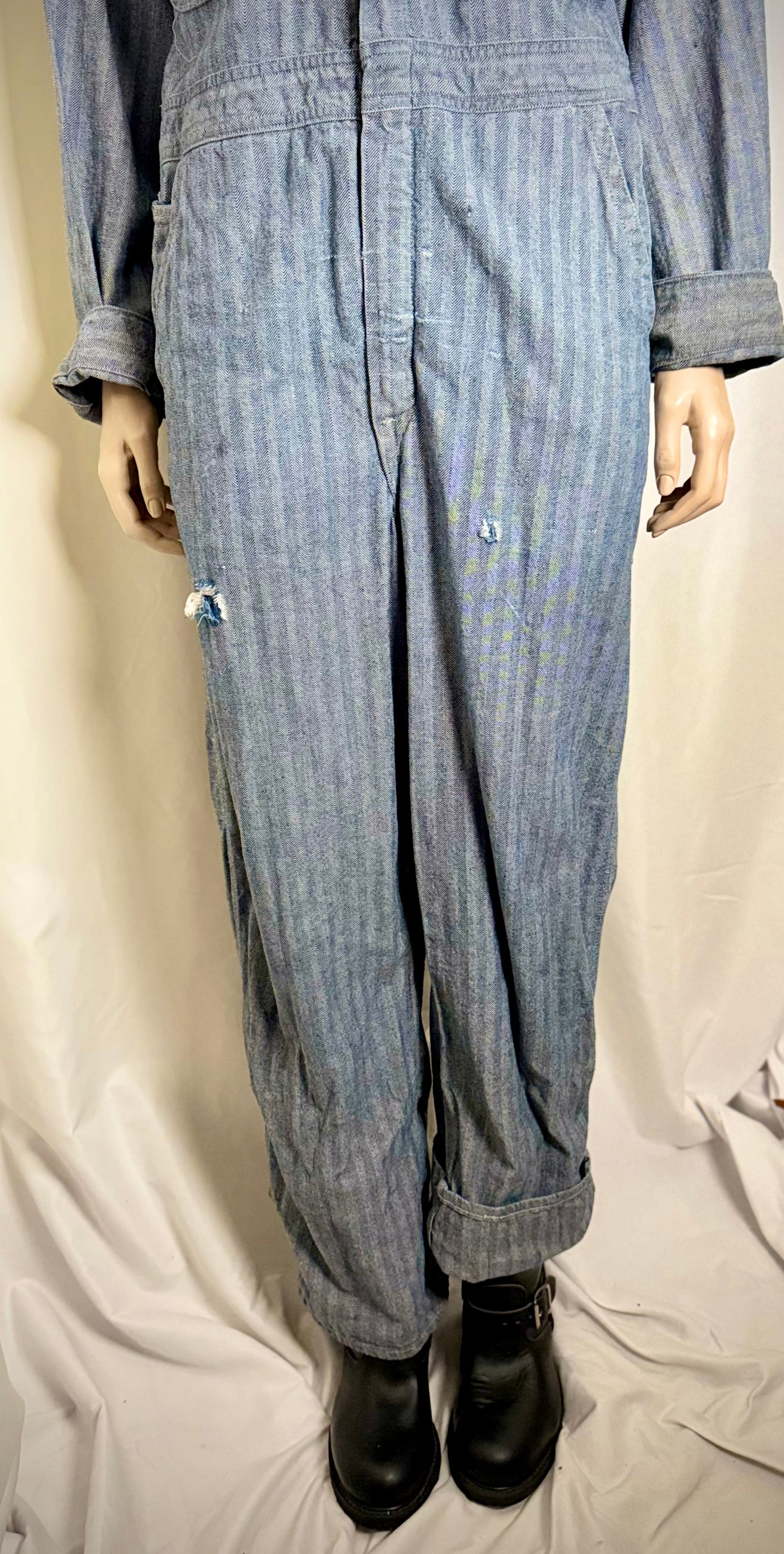 1960s USA Striped Workwear Overalls - Unisex