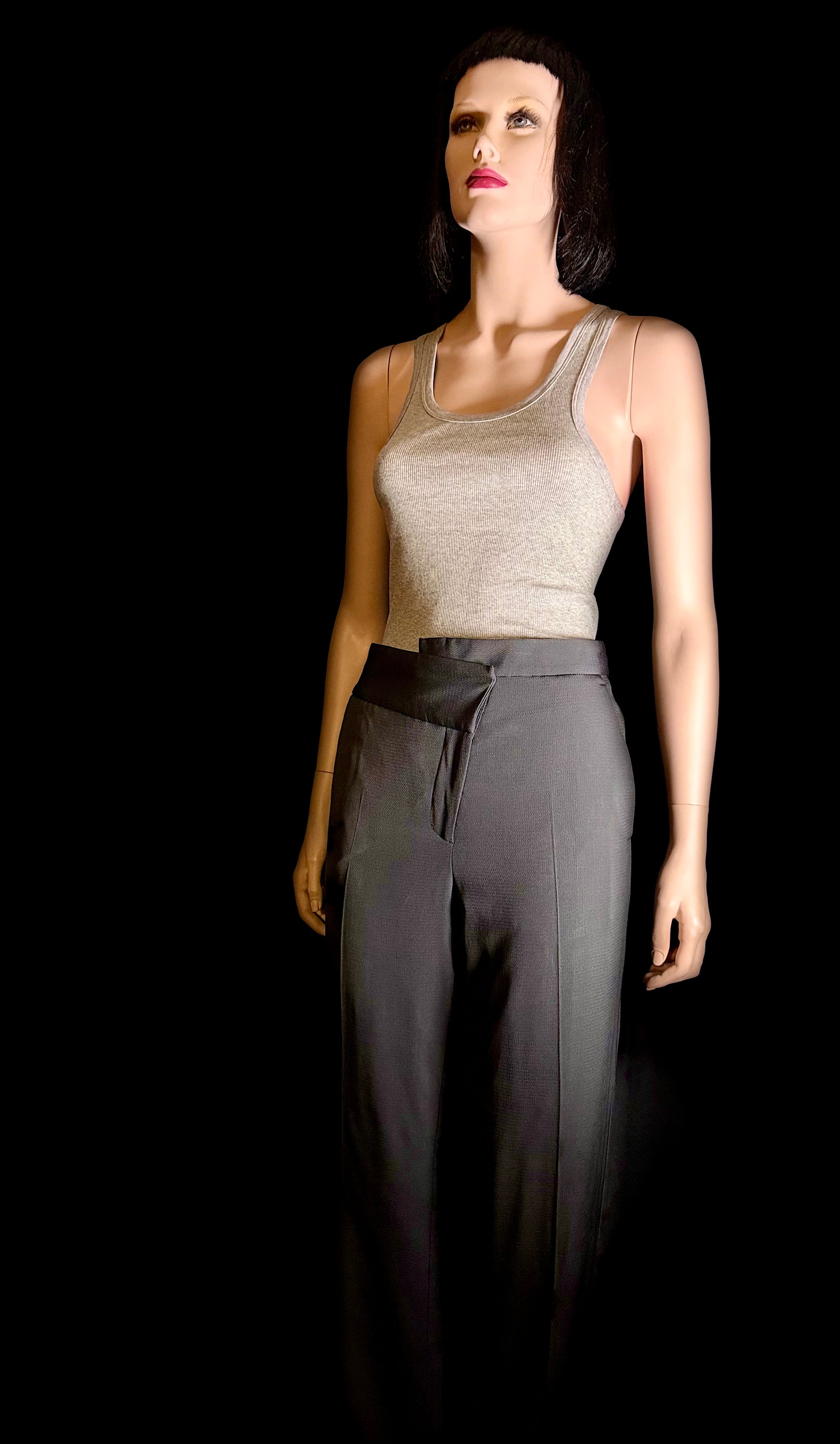 Maison Martin Margiela Asymmetrical Wool-Viscose Trousers