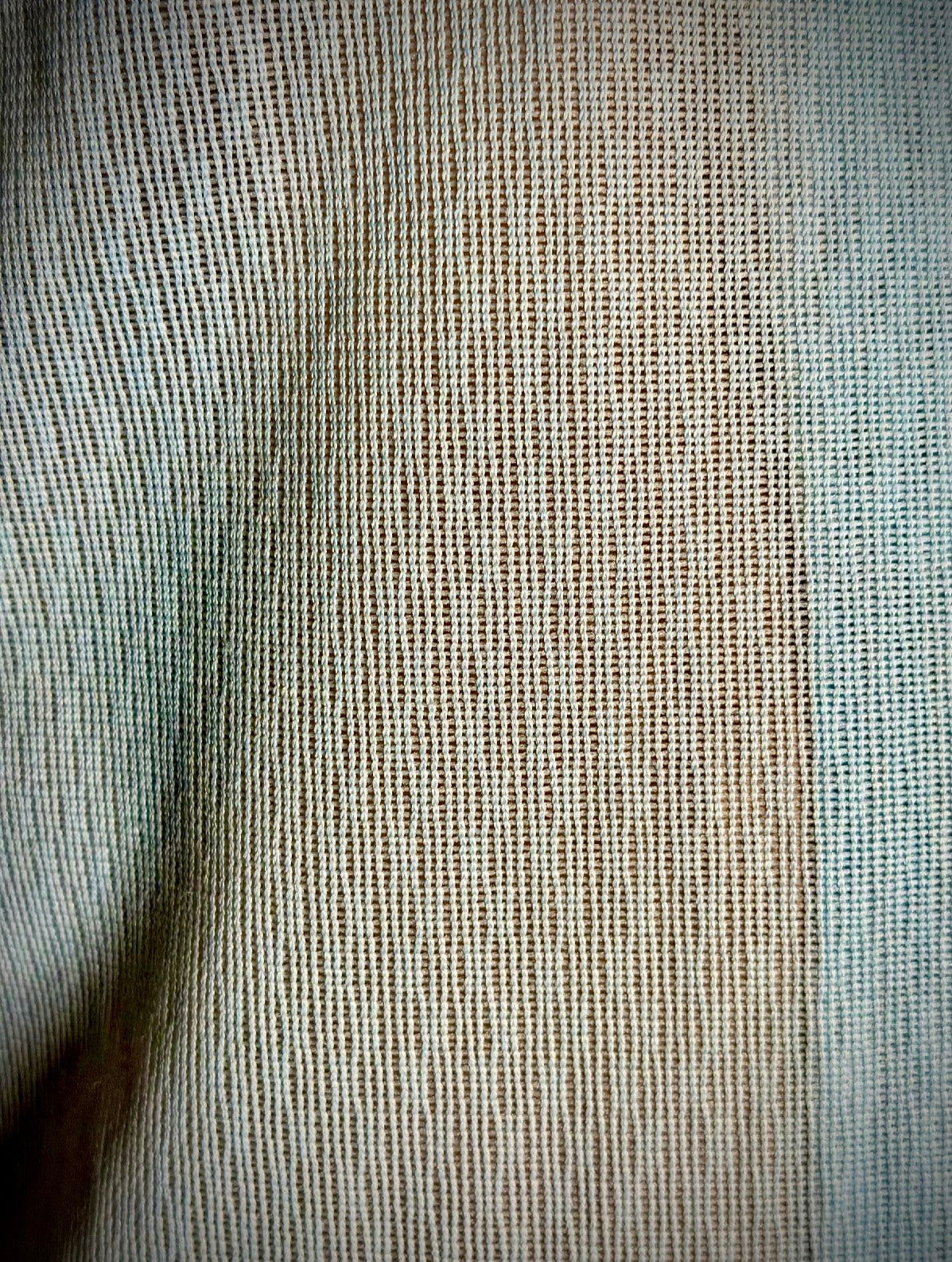 1960s Ice-Blue Sheer Shirt - Lightweight Mesh Weave