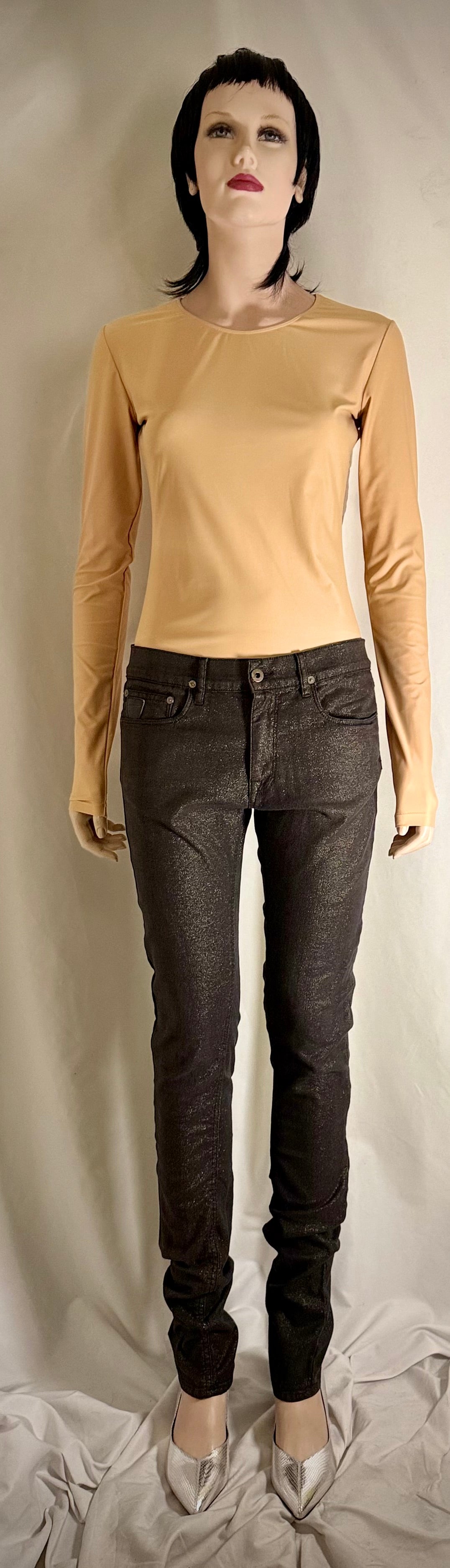 April 77 Gold-Lustre Slim Jeans with Guitar Pick Pocket