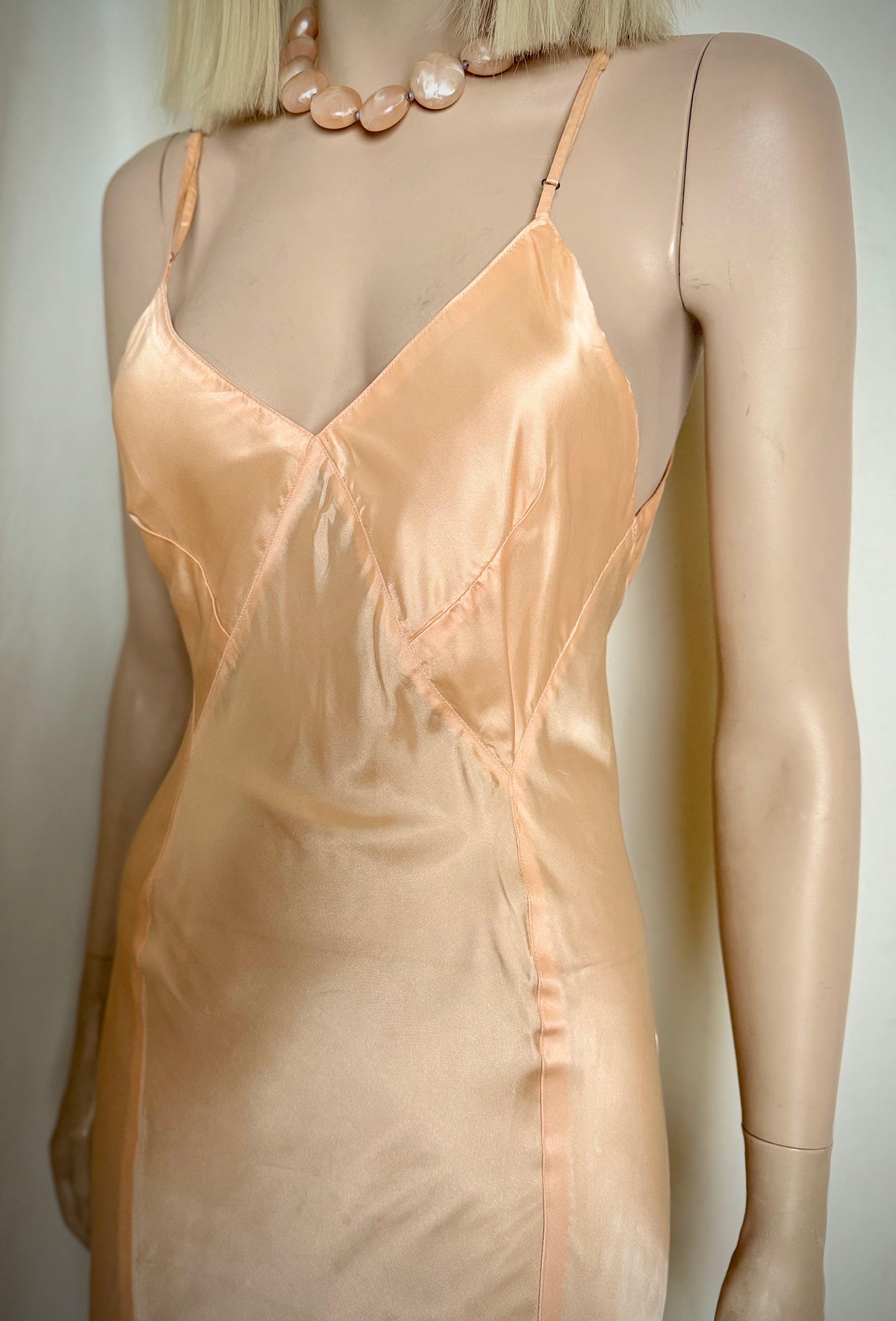 1940s Fruit of the Loom Rayon Satin Slip Dress