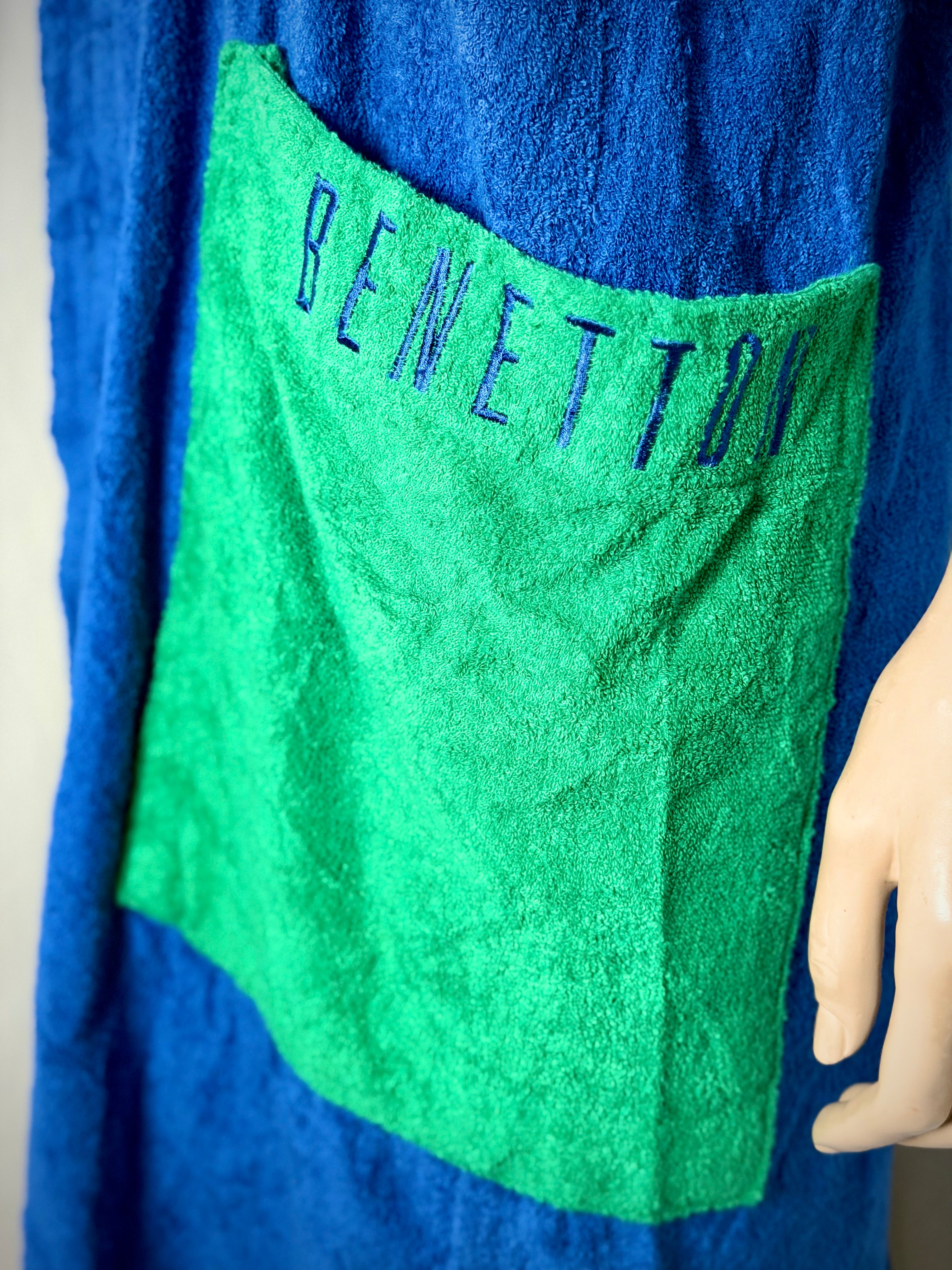 Deadstock 90s United Colours of Benetton Terry Robe | Blue and Green (Styled in Italy)