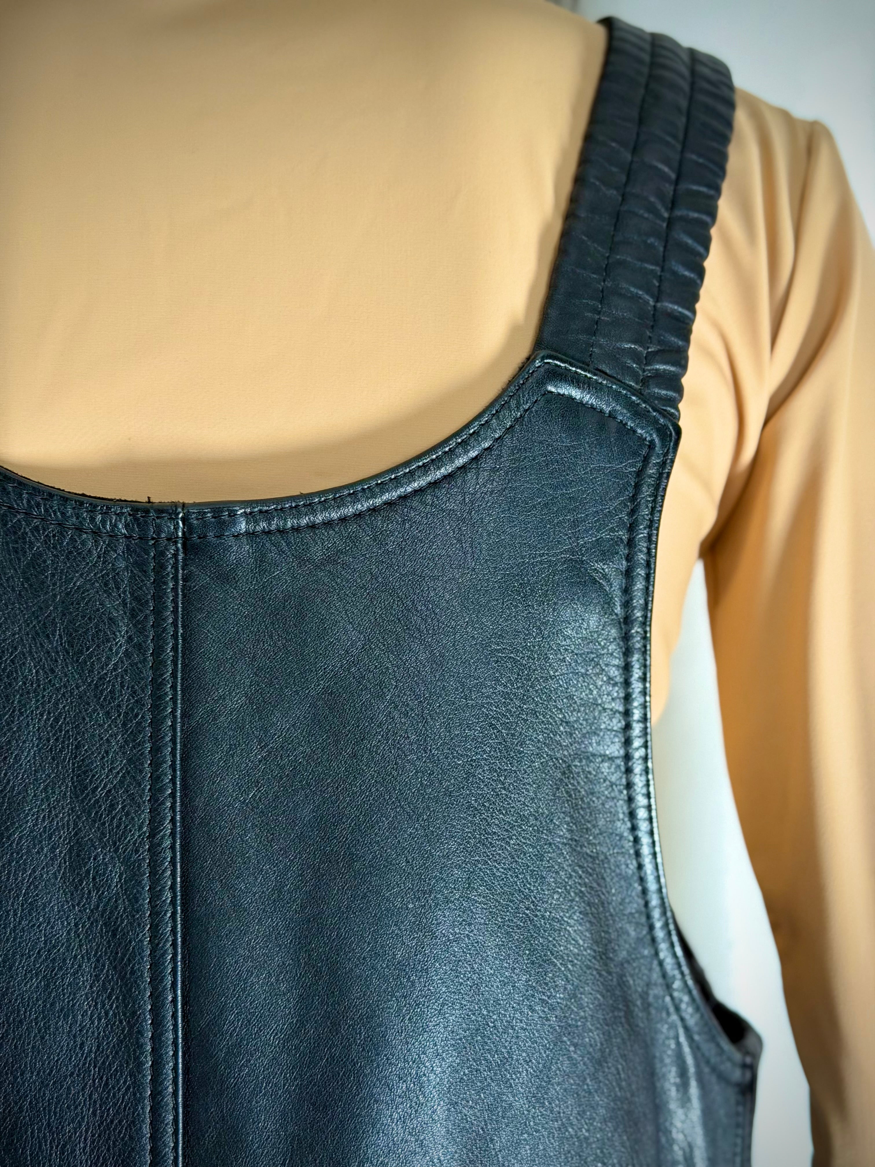 Hein Gericke Black Leather Motorcycle Overalls