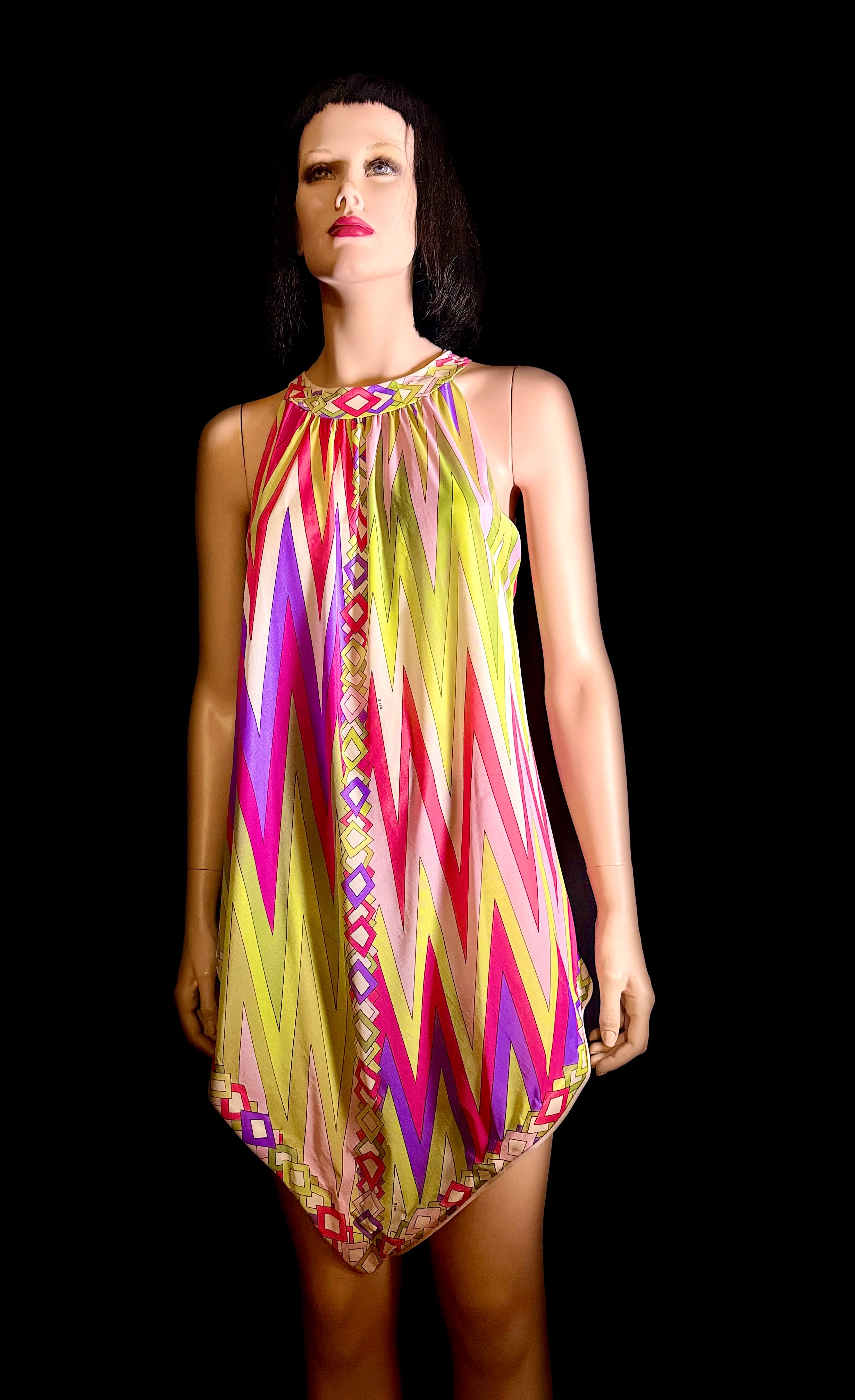 1960s Emilio Pucci for Formfit Rogers Silk Dress-Asymmetrical Cut