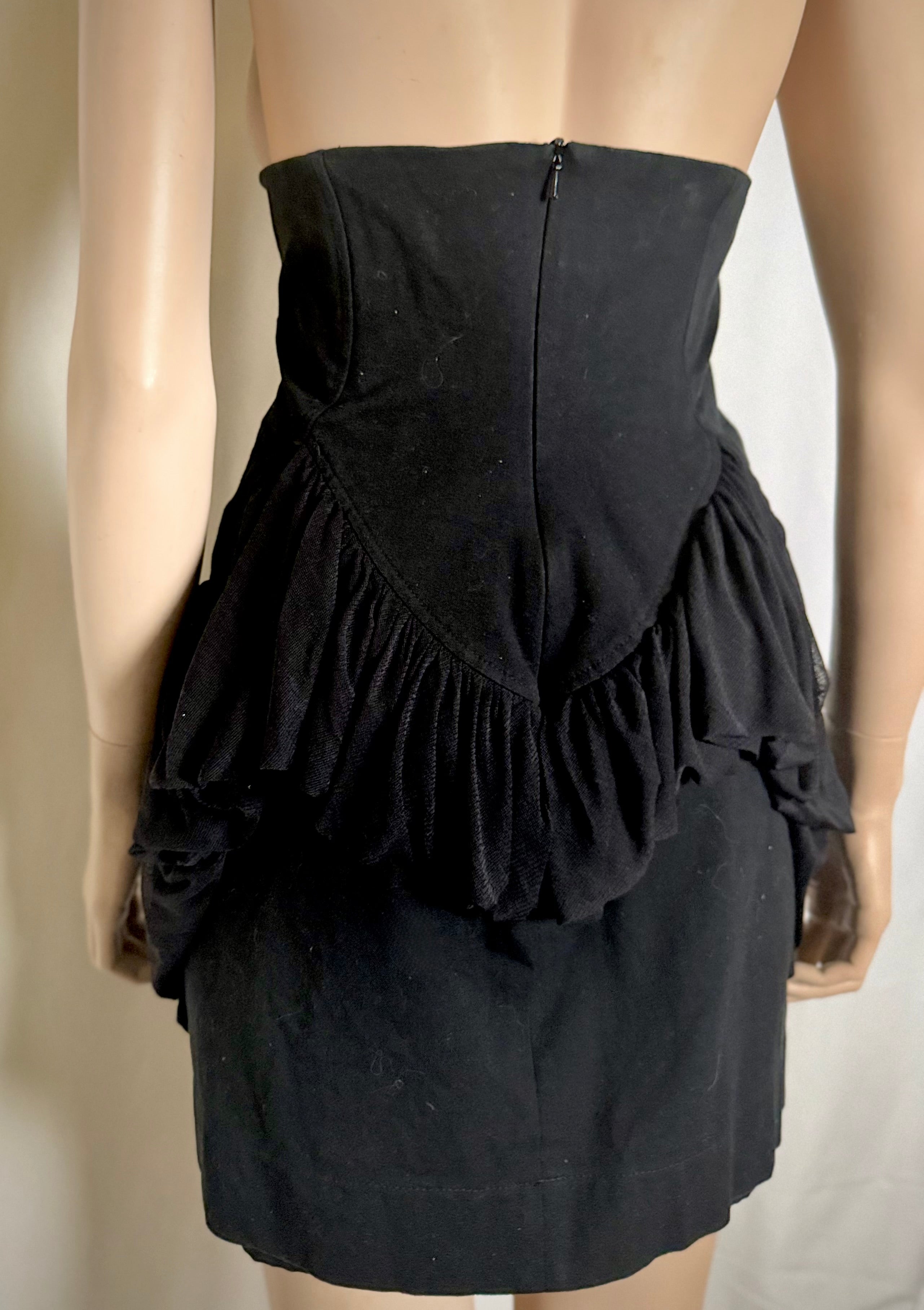 Mala Brajkovic Sculptural Black Corset Dress With Bustle