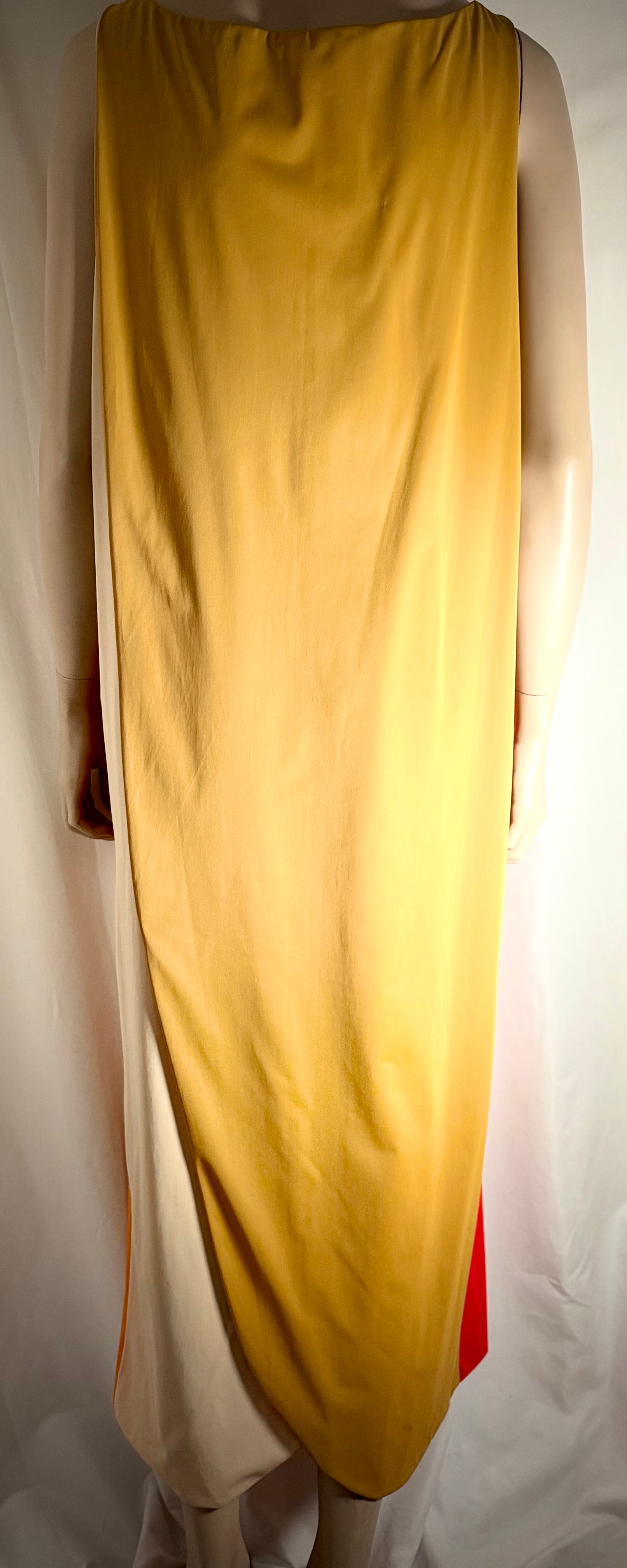 Rare 1960s Colour-Block Silk Column Gown - Miami Collector Piece