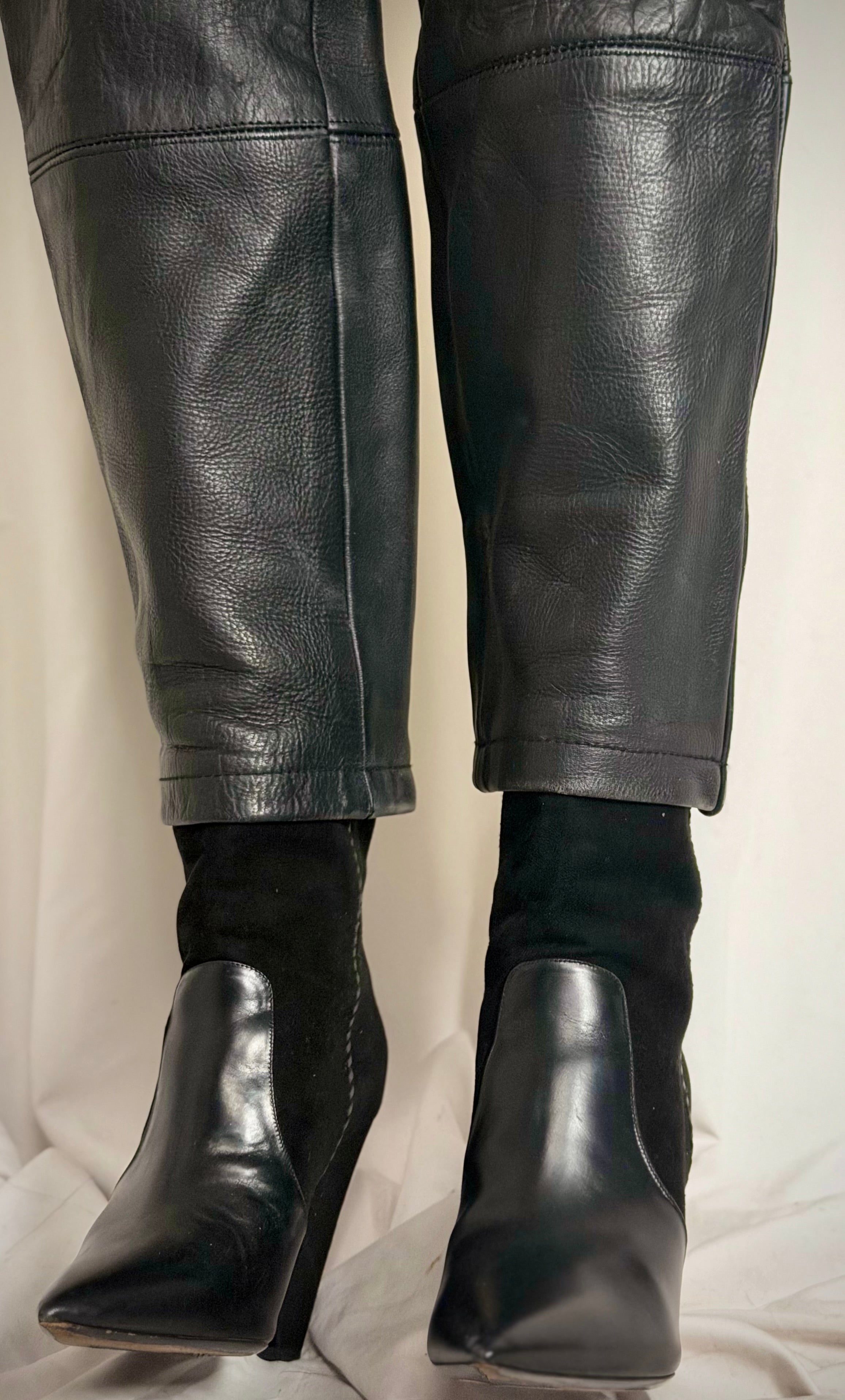 Heavyweight Vintage Leather Pants with Hide Variation - Rare