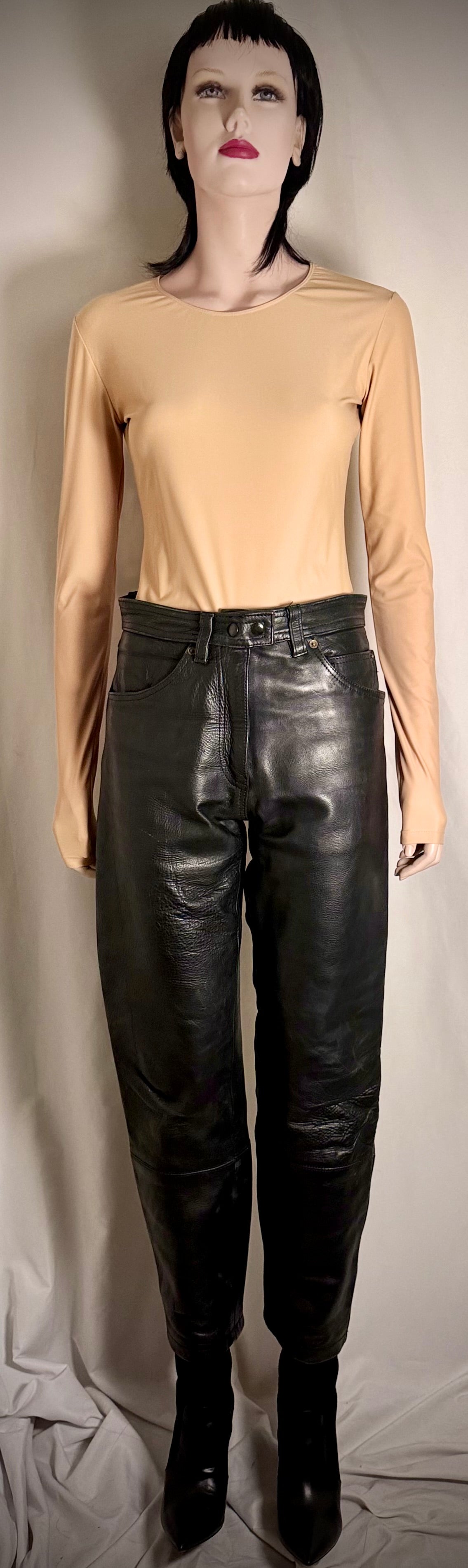 Heavyweight Vintage Leather Pants with Hide Variation - Rare