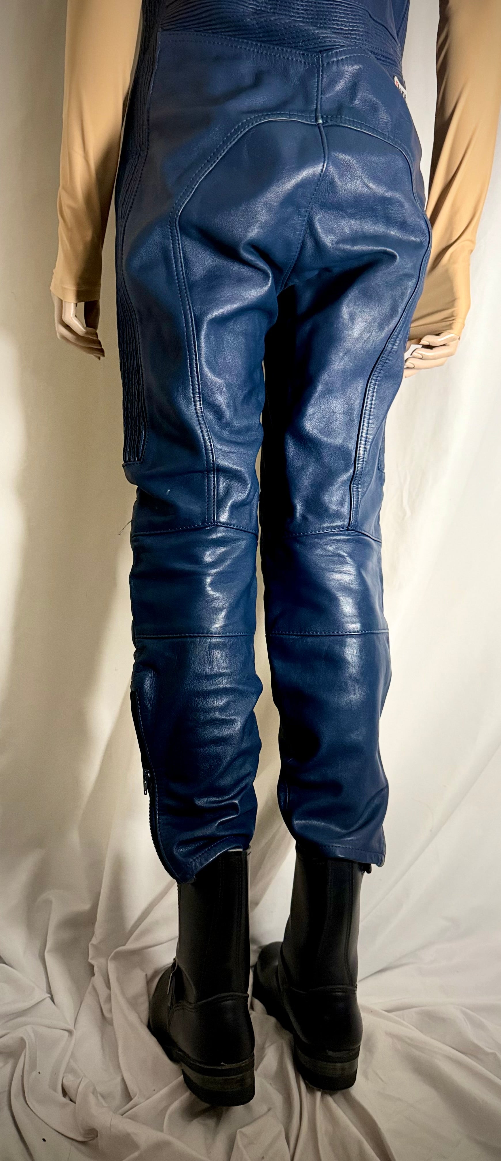Vintage IXS Blue Leather Motorcycle Overalls -Rare